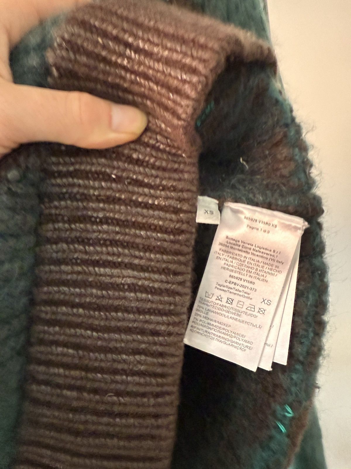 Bottega Veneta Bottega Veneta Brown & Green Coated Argyle Sweater Size US S / EU 44-46 / 1 - 5 Thumbnail