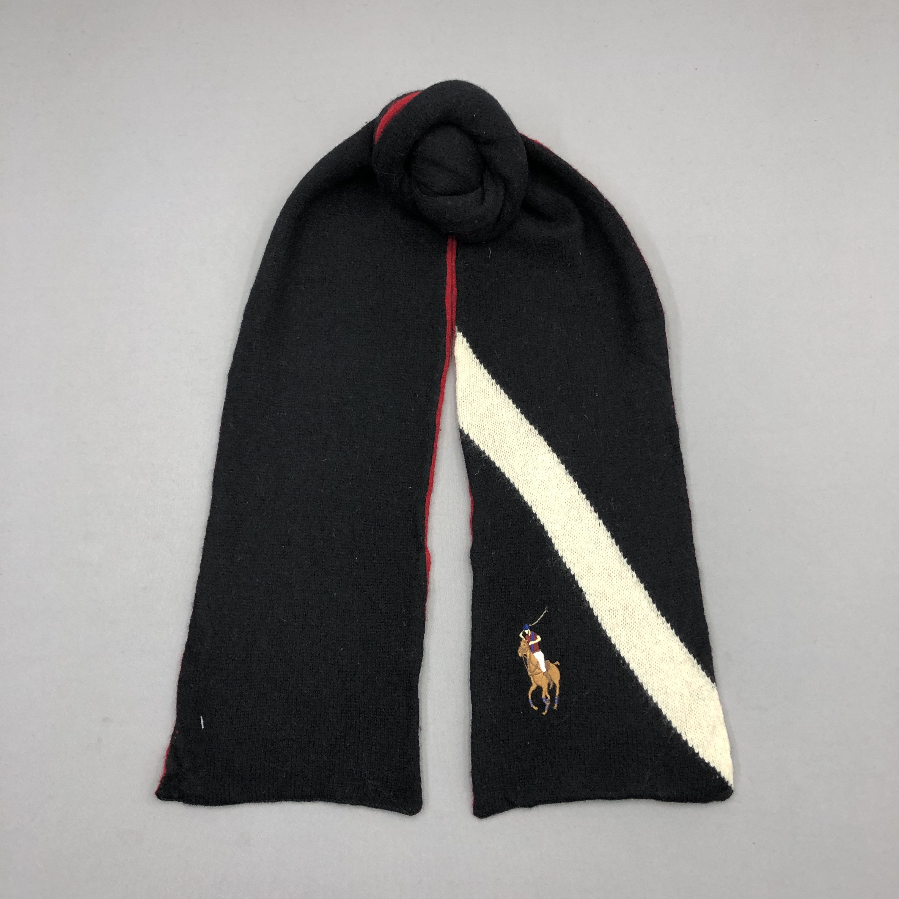 Vintage Polo Ralph Lauren Scarf Knit Muffler Wool Scarves