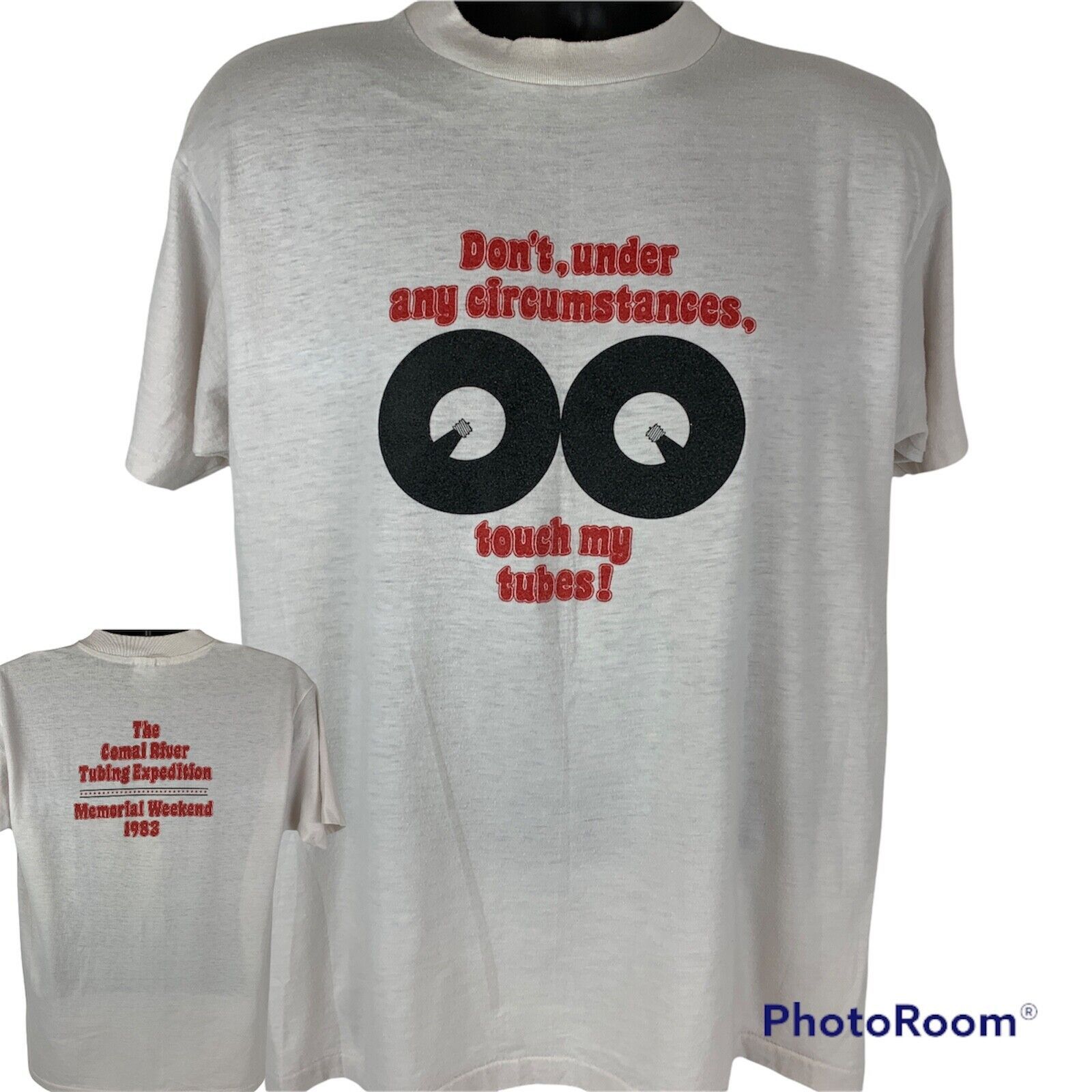 Hanes Vintage 80s Don't Touch My Tubes Comal River T Shirt L Large Size US L / EU 52-54 / 3 - 1 Thumbnail