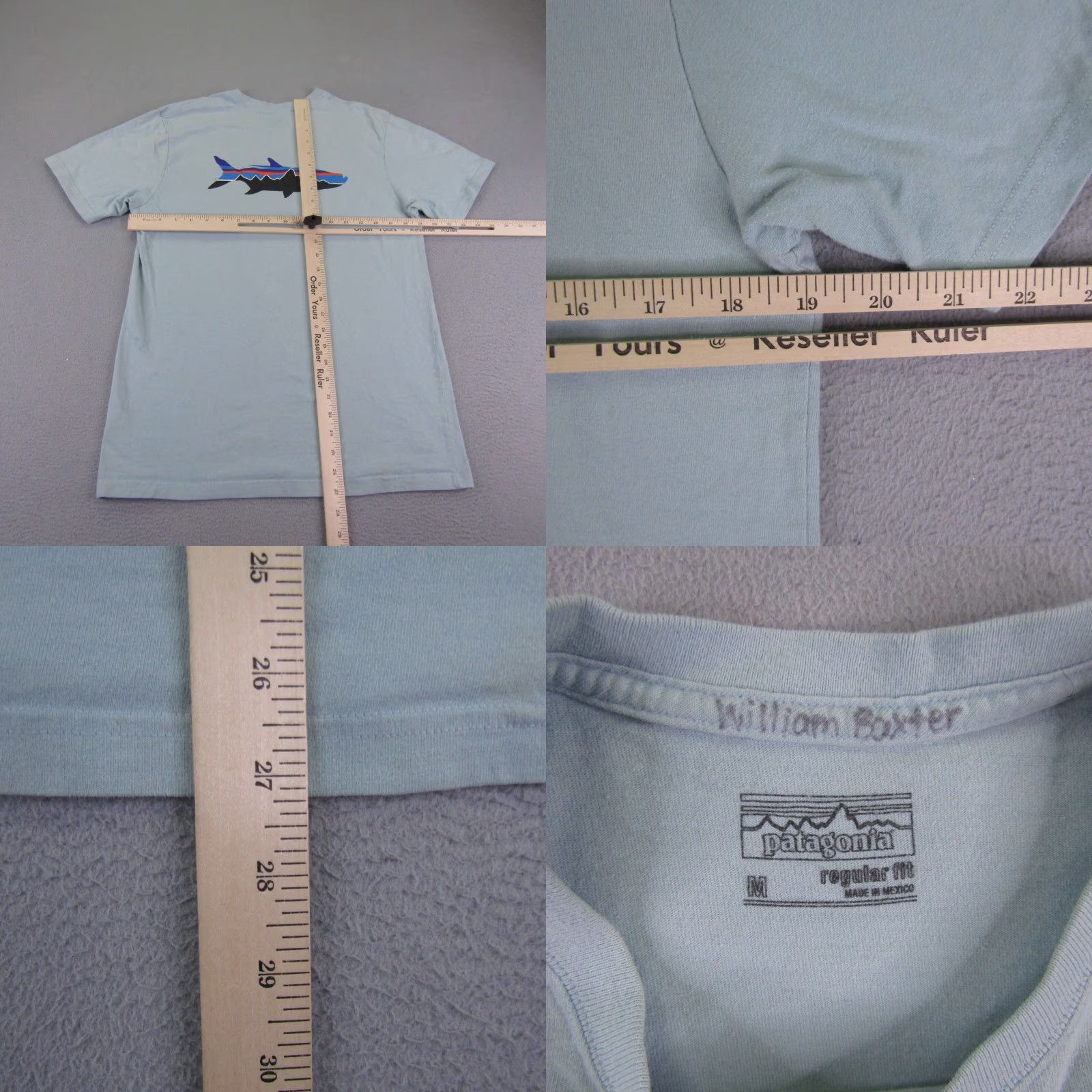 Patagonia Patagonia Shirt Mens Medium Blue Regular Fit Organic Cotton Shark Logo Tee Size US M / EU 48-50 / 2 - 8 Thumbnail