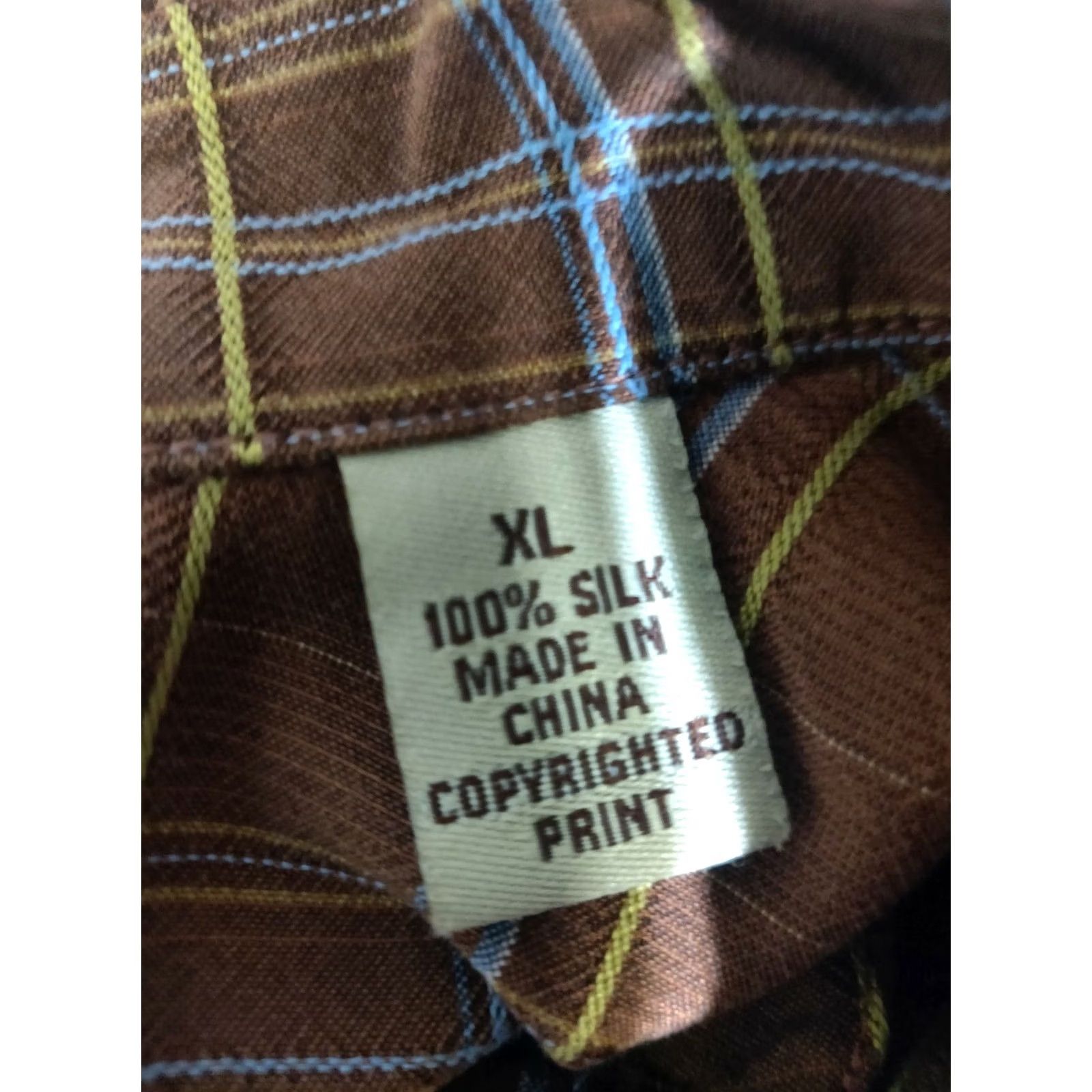 Tommy Bahama Tommy Bahama Shirt Men's XLarge Brown Silk Plaid Floral Hawaiian S/S Button Up Size US XL / EU 56 / 4 - 4 Thumbnail
