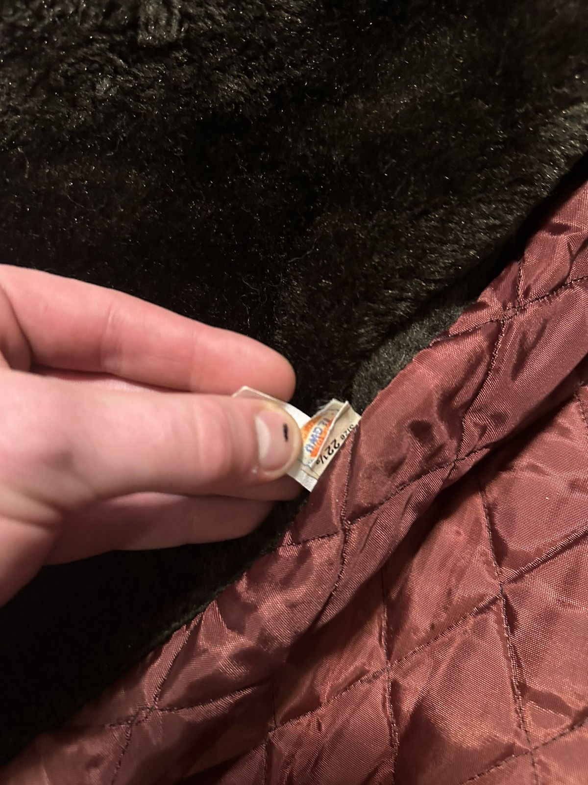 Vintage 70s Faux Fur Trim Collar Long Coat Jacket Size L / US 10 / IT 46 - 5 Thumbnail