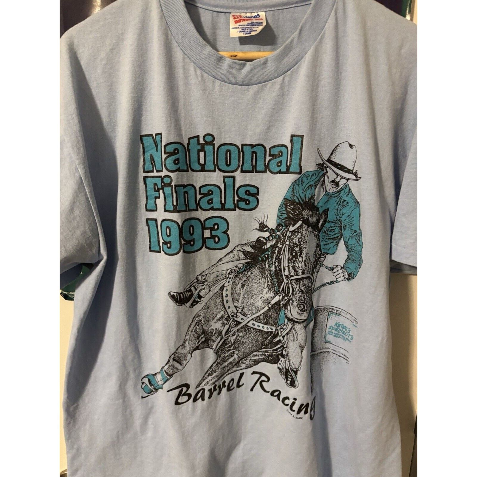 Other Vintage blue national finals 1993 Barrel Racing T-shirt XL Size US XL / EU 56 / 4 - 3 Thumbnail