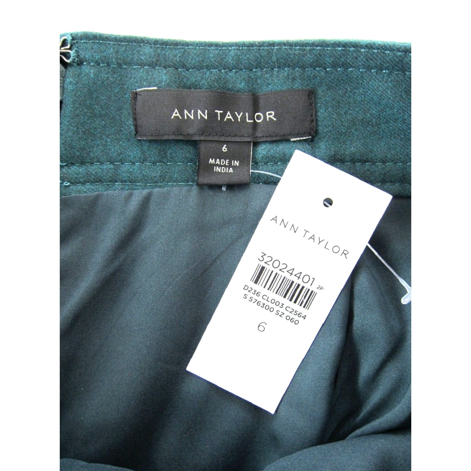 Ann Taylor VINTAGE NWT Ann Taylor Green High Rise Button Sailor Pencil Straight Skirt Women 6 Size 28" / US 6 / IT 42 - 3 Thumbnail