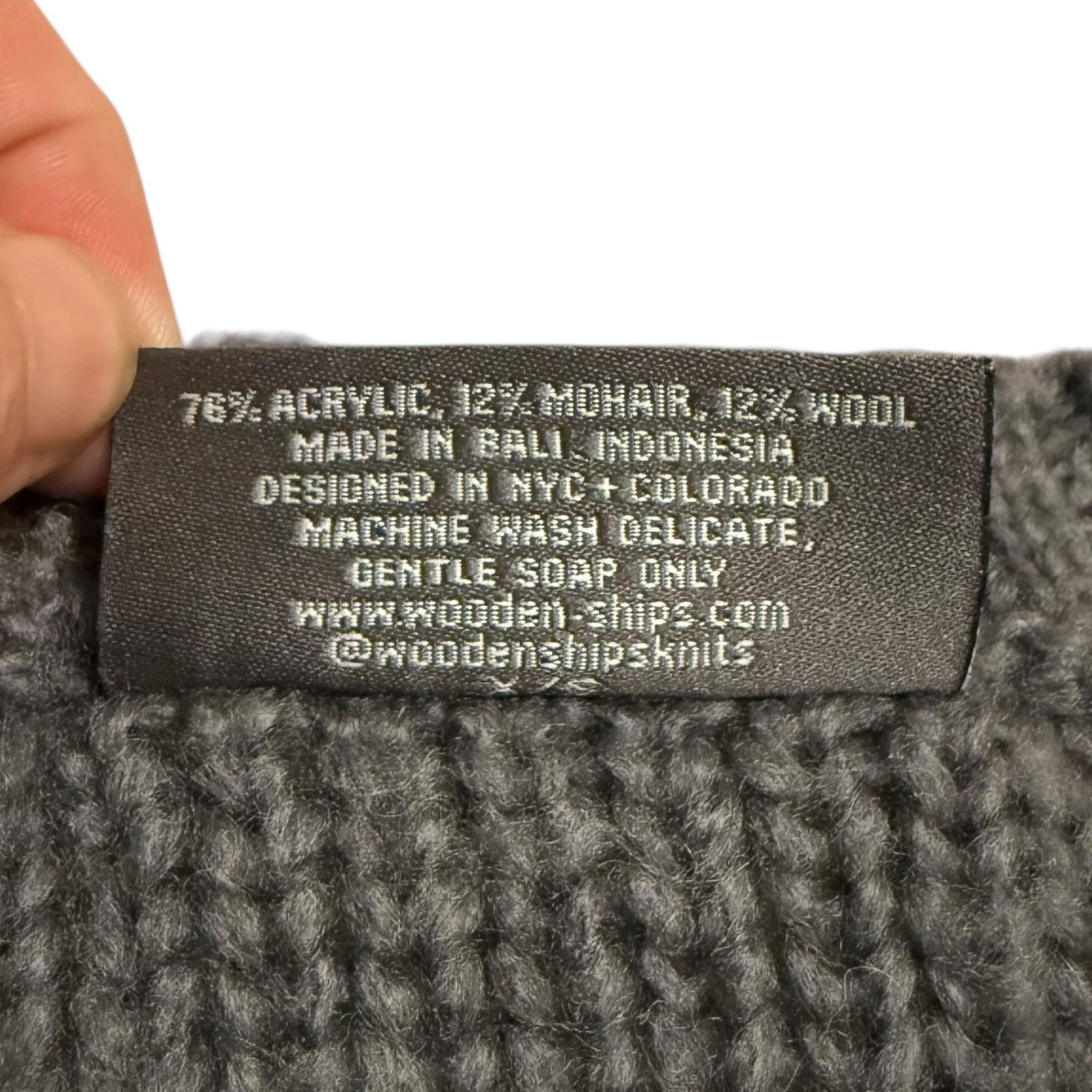 Other Wooden Ships Cable Knit Sweater Long Sleeve Gray Boxy X/S Size S / US 4 / IT 40 - 4 Thumbnail