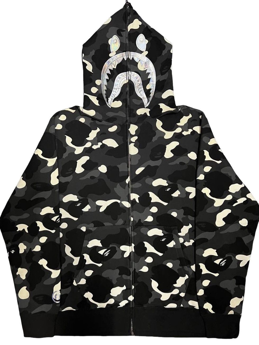 Bape BAPE Flyer Pattern Shark Full Zip Hoodie | Grailed