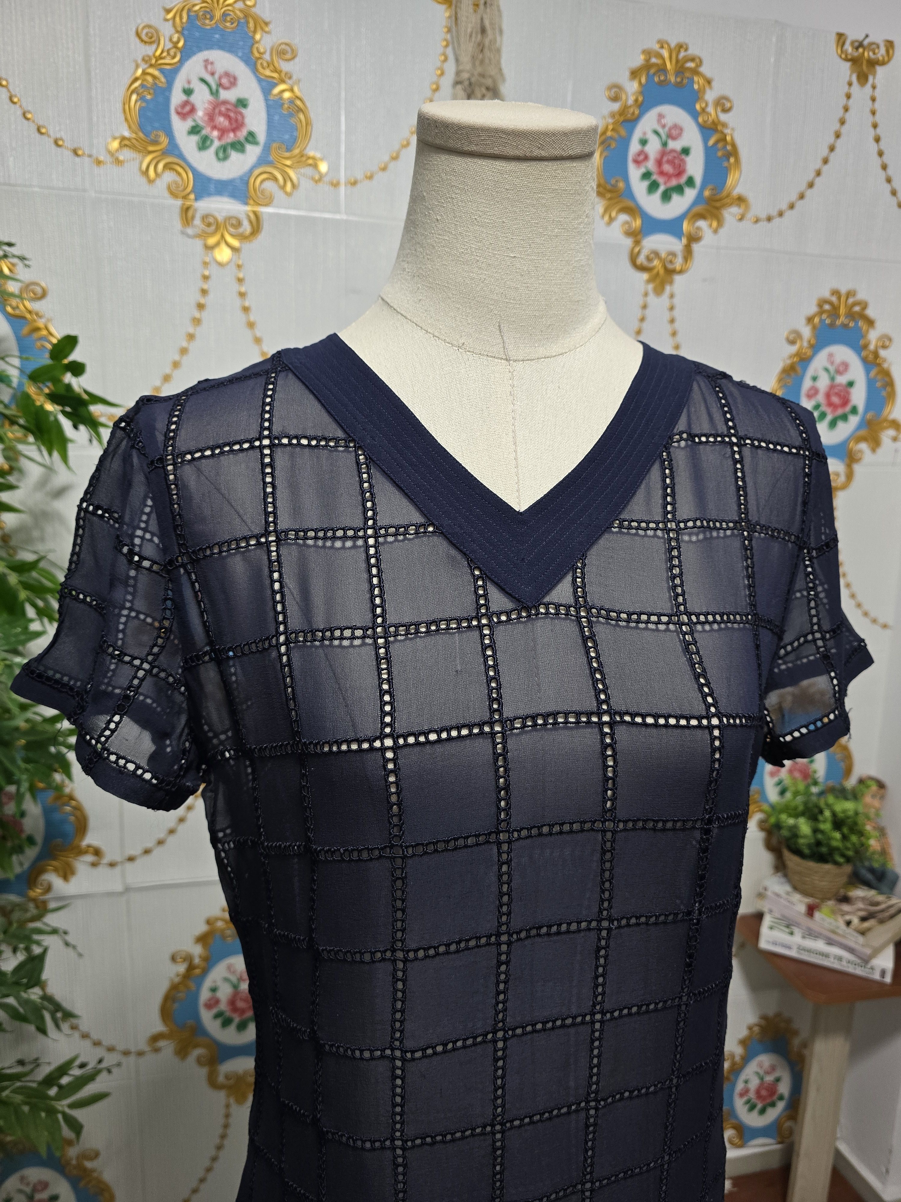Versace VERSACE ISTANTE vintage 90' navy blue top Size M / US 6-8 / IT 42-44 - 2 Thumbnail