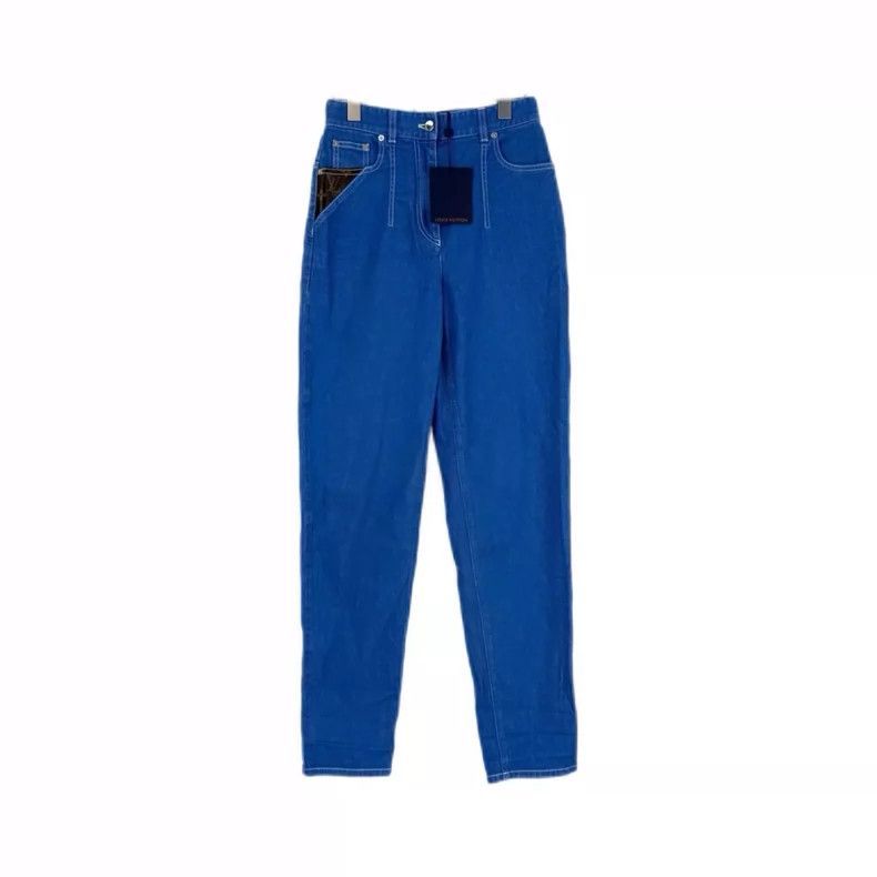 Louis Vuitton Louis Vuitton Blue Leather Jeans 2505-Nextarrow Size US 36 / EU 52 - 1 Thumbnail