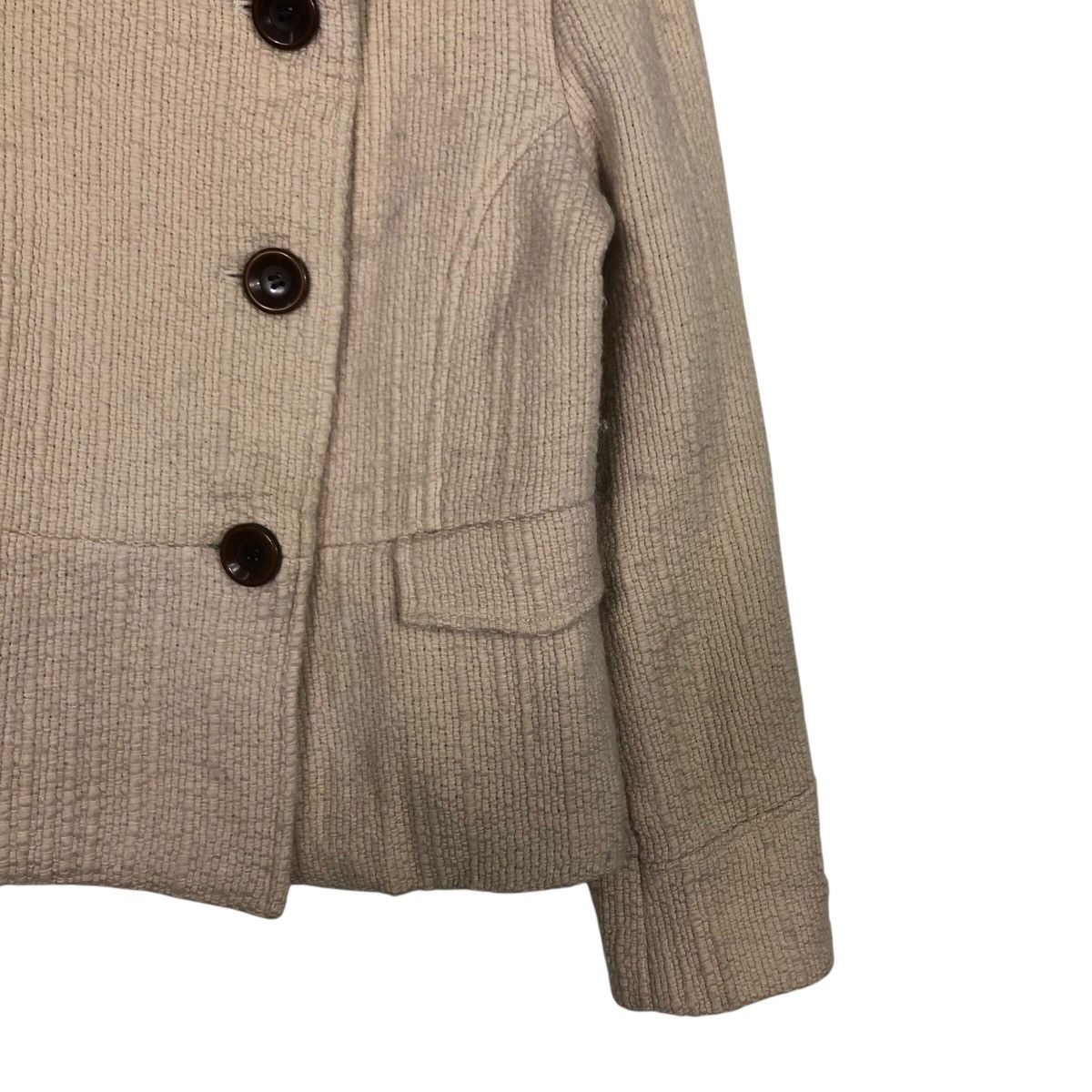 Japanese Brand 📌Asymmetrical Button Cropped Wool Jacket Ships Issey Miyake Size S / US 4 / IT 40 - 6 Thumbnail
