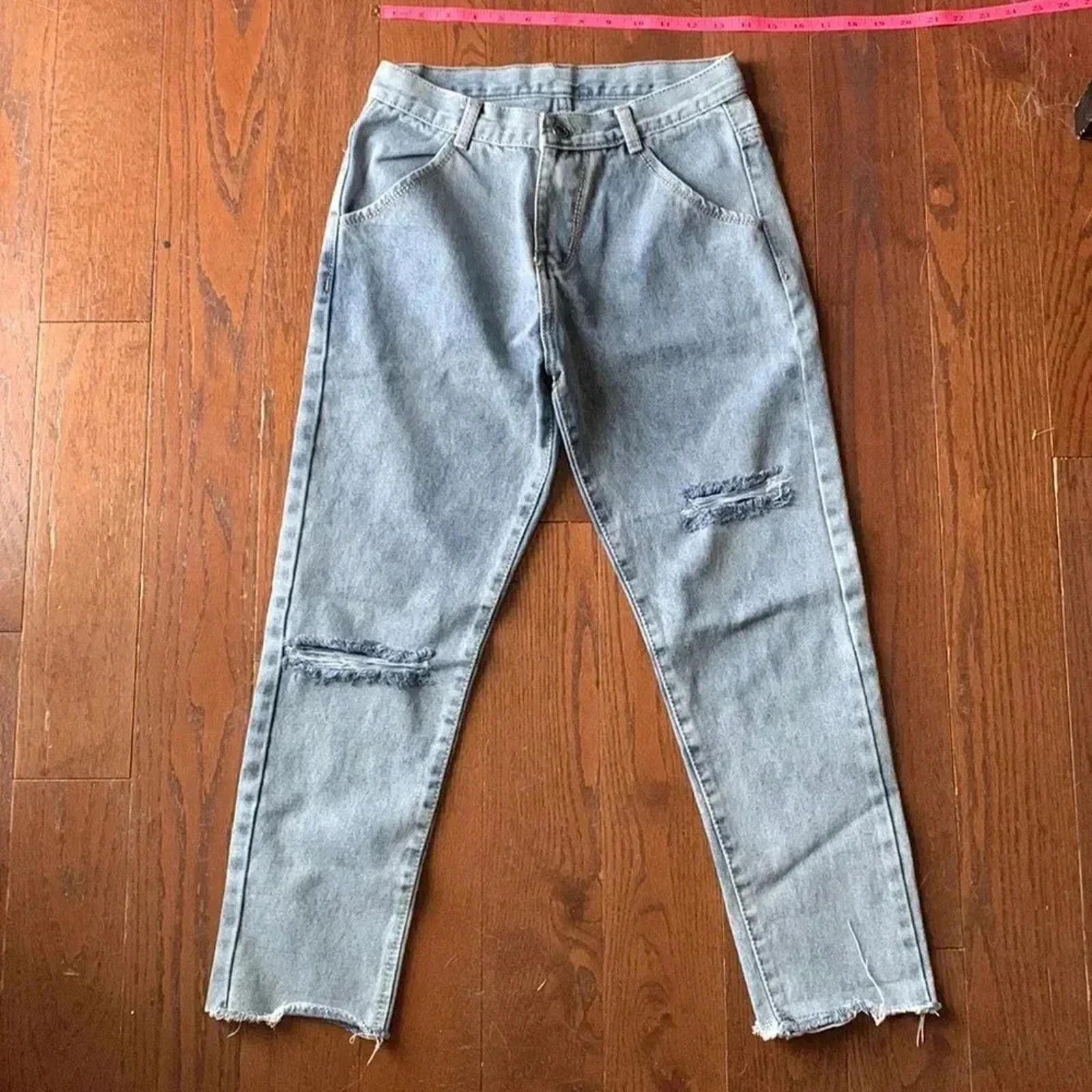 Designer Distressed blue jeans Size 30" / US 8 / IT 44 - 2 Thumbnail