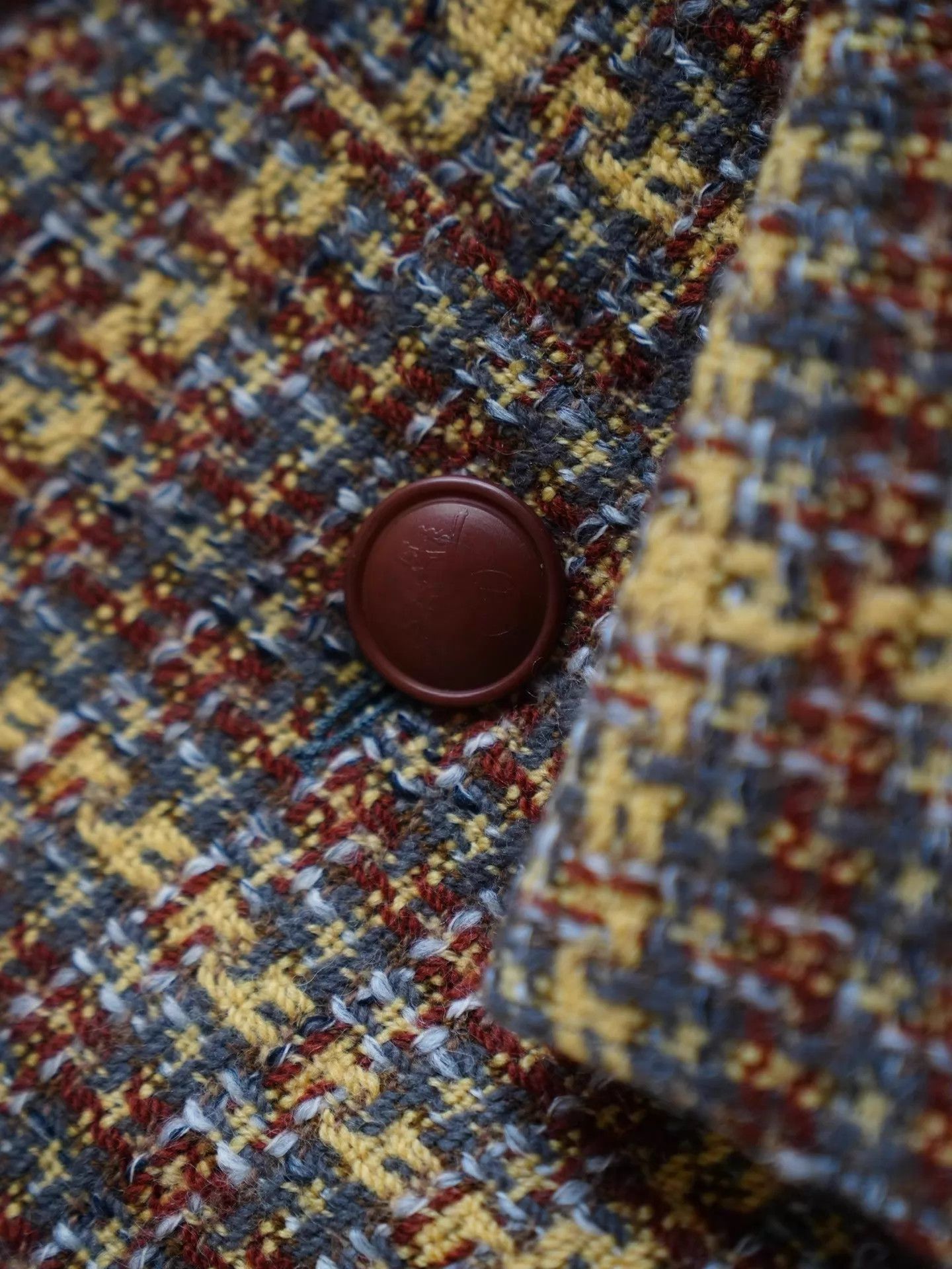 Hermes Vtg Wool Tweed Suede Check Blazer & Skirt Set FR36 Size XS / US 0-2 / IT 36-38 - 5 Thumbnail