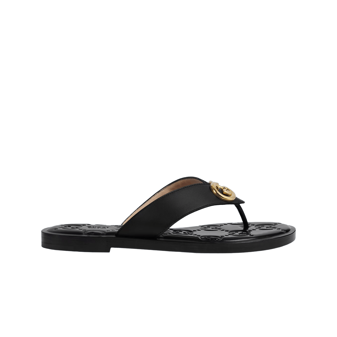 Gucci gucci black interlocking g flat sandals Size US 9 / IT 39 - 1 Thumbnail