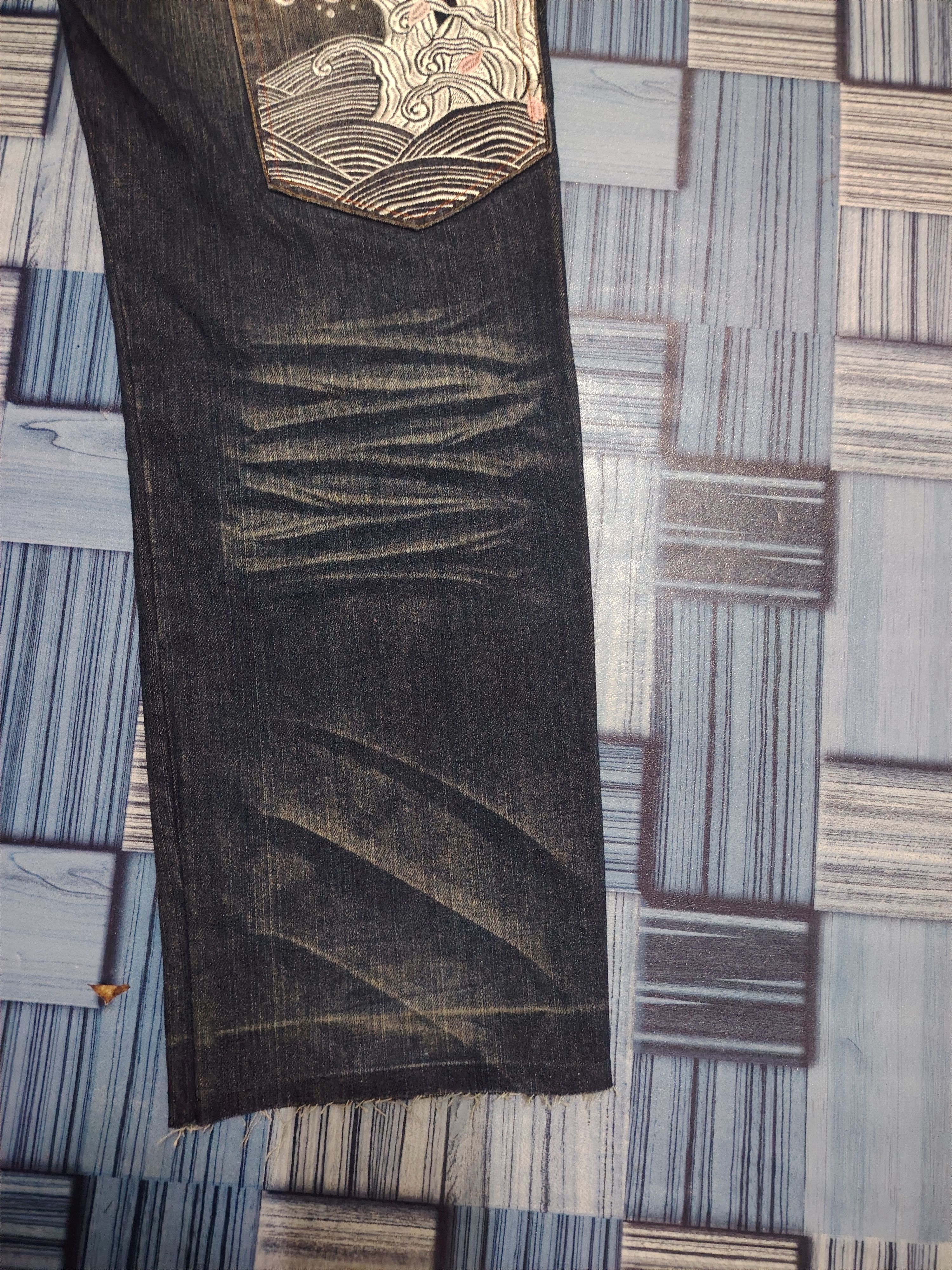 Karakuri Tamashii The Japanese Tradition Karakuri Style Embroidered Jeans Size US 32 / EU 48 - 16 Thumbnail