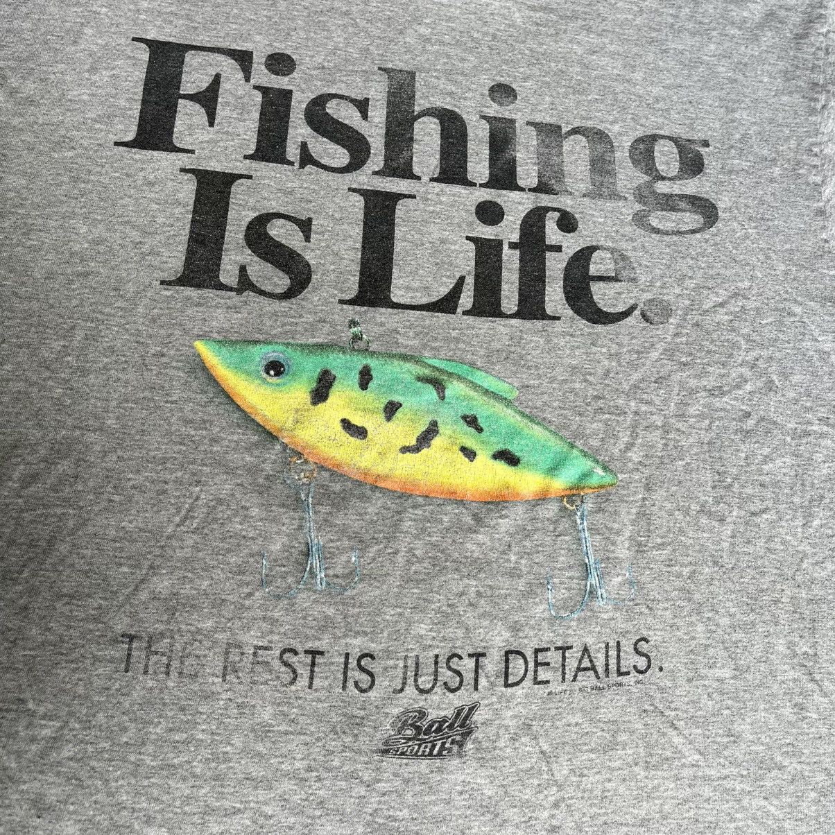 Vintage Vintage 90s Fishing is Life Big Ball Sports Graphic T Shirt Size US XXL / EU 58 / 5 - 3 Thumbnail