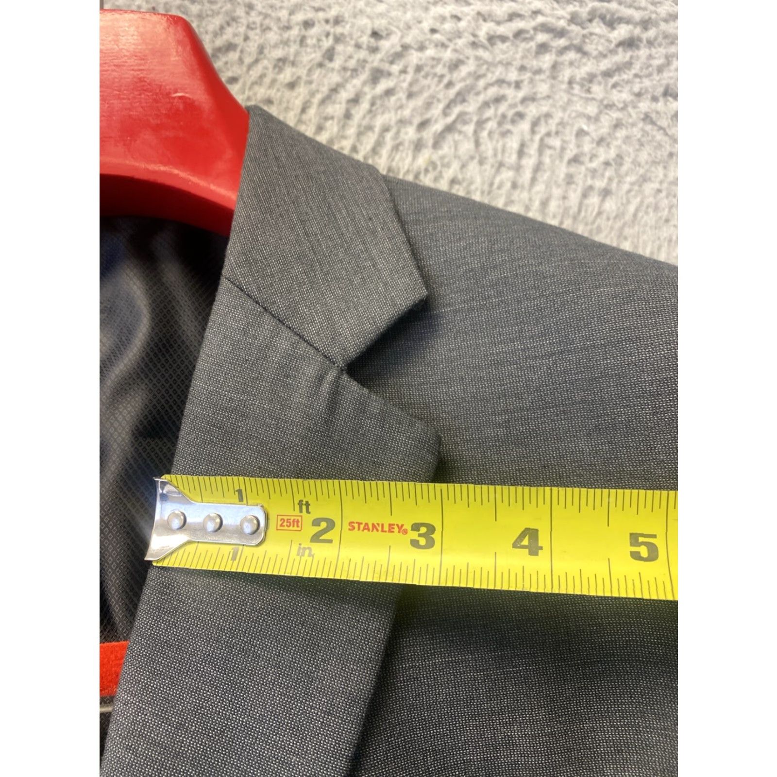 Vintage Wilke Rodriguez Blazer Jacket 2 Piece Men's 42R Gray Wool Blend Modern Fit Peak Lapel Size 42R - 7 Thumbnail