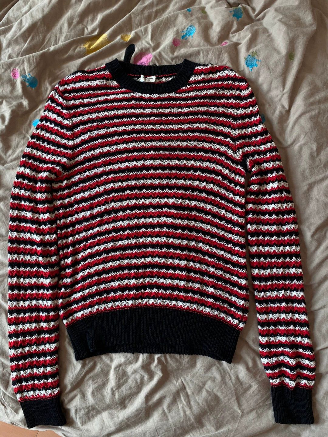 Saint Laurent Paris Saint Laurent Paris Colorful striped knitted sweater Size US S / EU 44-46 / 1 - 1 Thumbnail