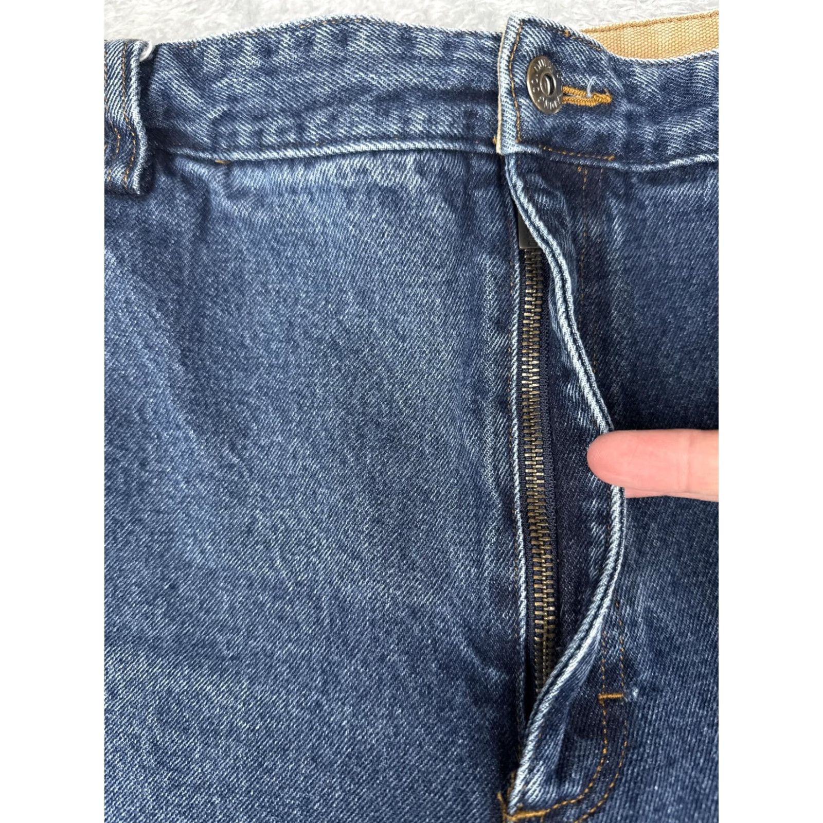 Denime Duluth Carpenter Jeans Mens 44x30 Blue Denim Workwear Hammer Loop Jeans Mens Straight 5-Pocket Denim Cotton USA Logo Vintage No Size US 44 / EU 60 - 5 Thumbnail