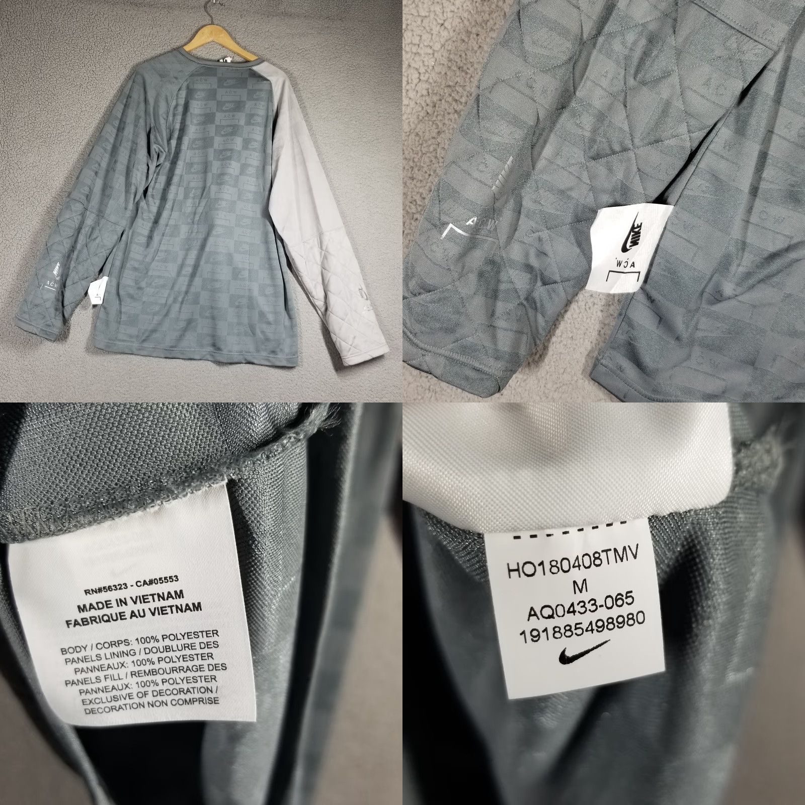 Nike Nike Mens x A-Cold-Wall Long Sleeve Top Cool Atmosphere Gray M AQ0433-065 Size US M / EU 48-50 / 2 - 8 Thumbnail