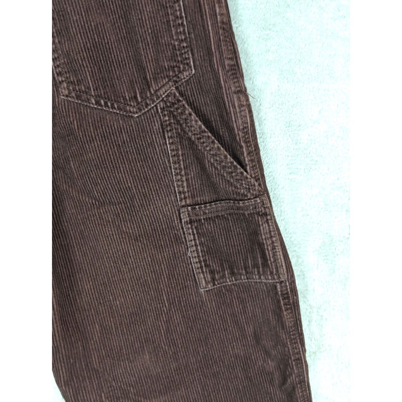 Vintage VINTAGE No Boundaries Corduroy Pants Baggy Double Knee Wide-Leg 32x29 Brown Mens 90s Grunge Skater Casual Baggy Style Carpenter Size US 32 / EU 48 - 5 Thumbnail
