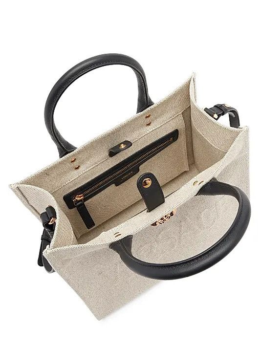 Versace os11x0326 Size: OS / Small Canvas & Leather Tote Bag Bianco Size ONE SIZE - 4 Thumbnail