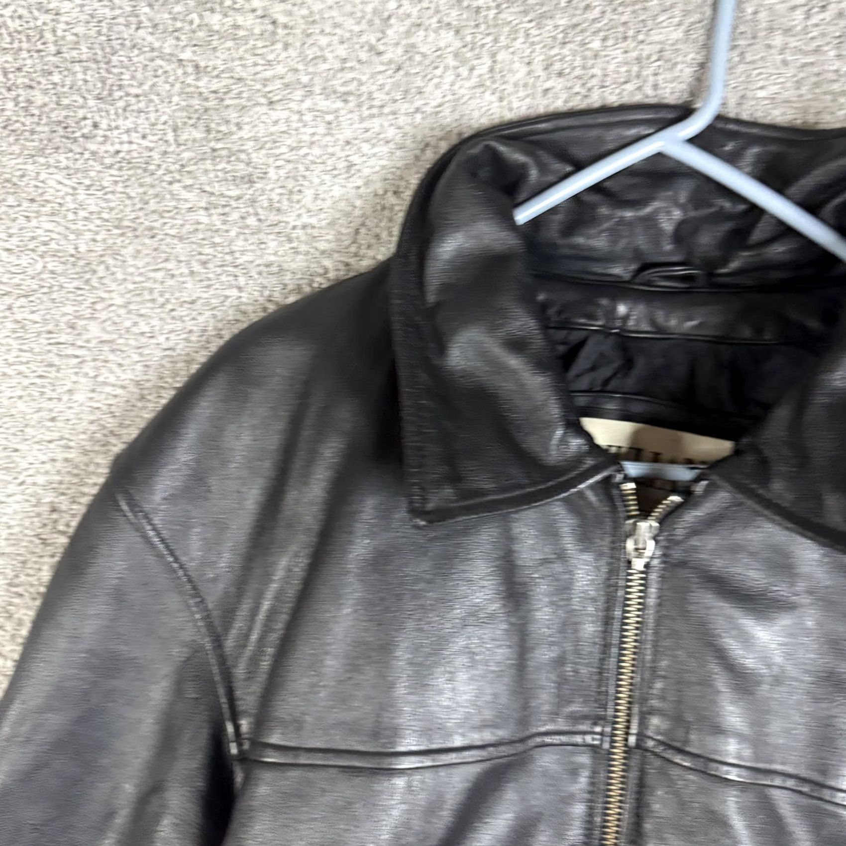 Vintage M. Julian Jacket Mens XL Black Leather Full Zip Motorcycle Wilsons Lined Size US XL / EU 56 / 4 - 5 Thumbnail