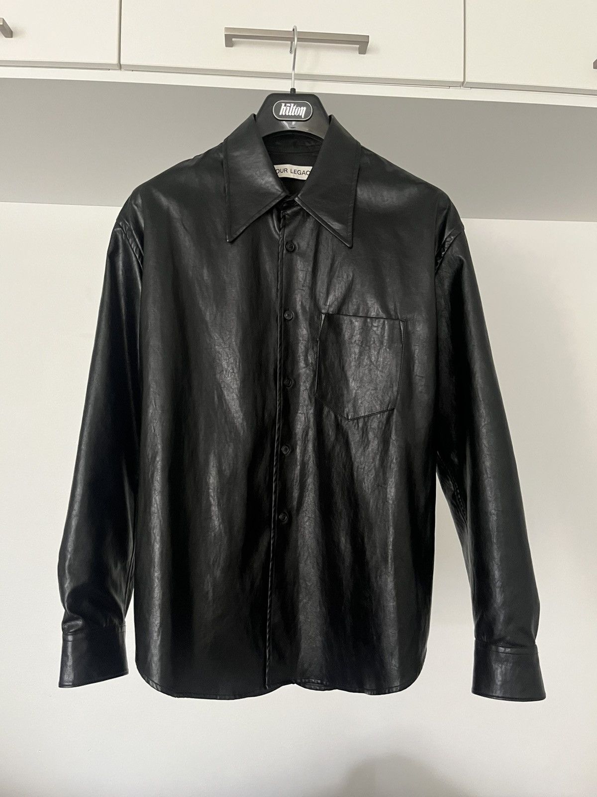 Our Legacy Coco 70s Black Faux Leather shirt