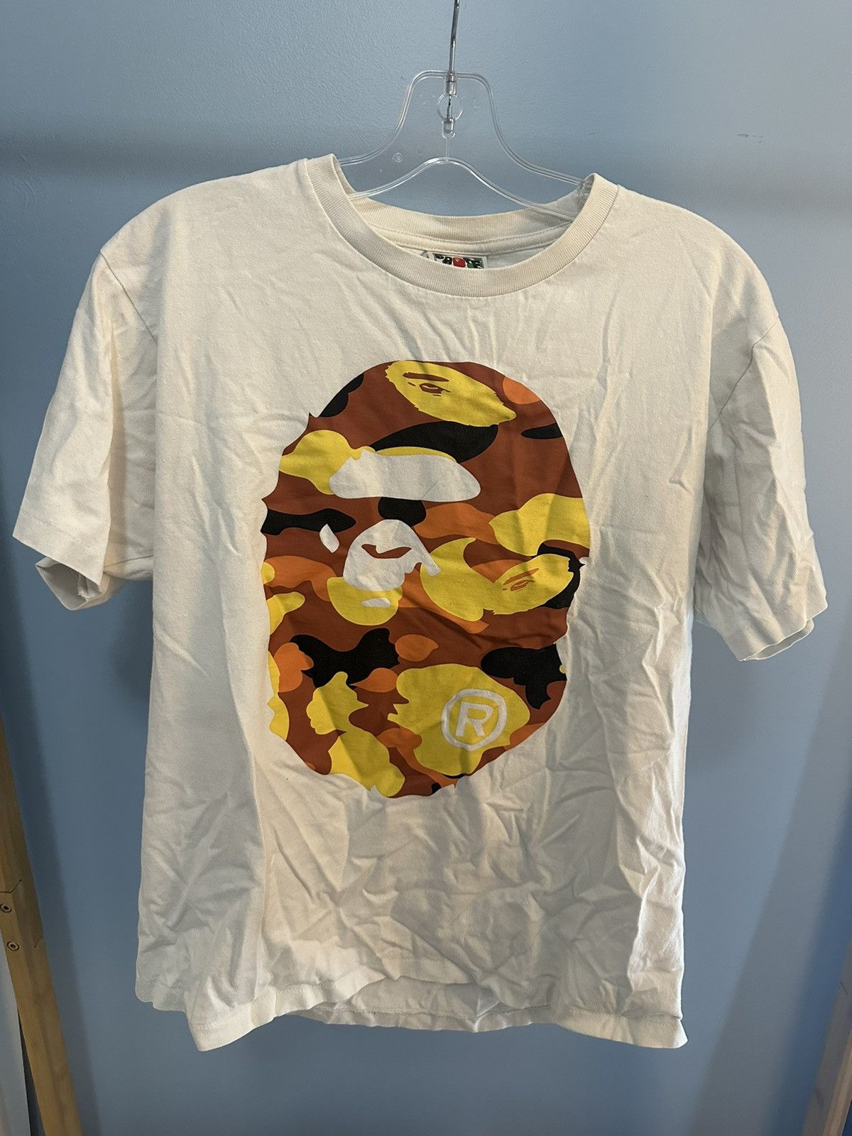 Bape Bape Head Camo White T-Shirt Size L Size US L / EU 52-54 / 3 - 1 Thumbnail
