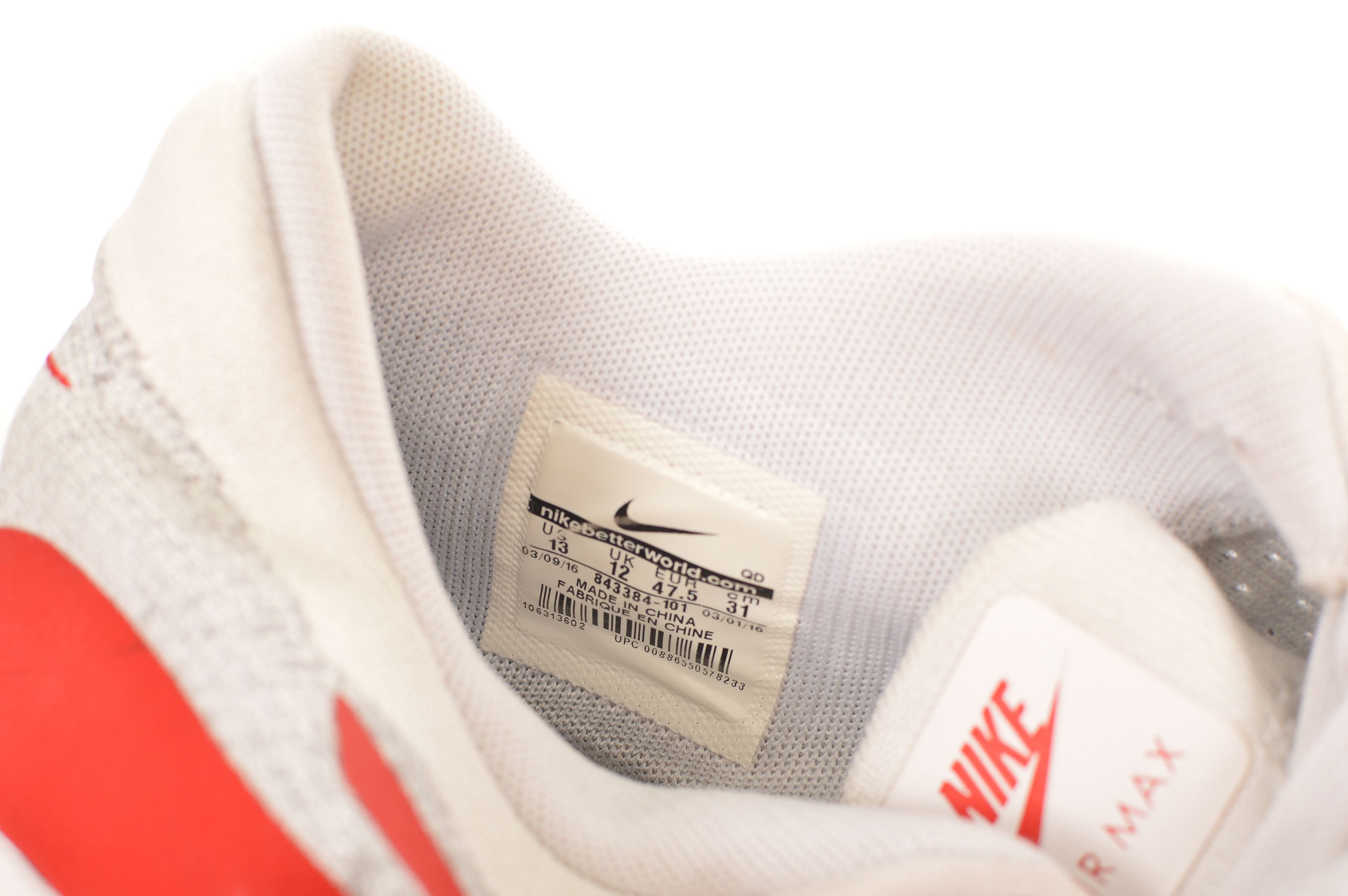 Nike Nike 2016 Air Max 1 Ultra Flyknit University Red Size US 13 / EU 46 - 8 Thumbnail