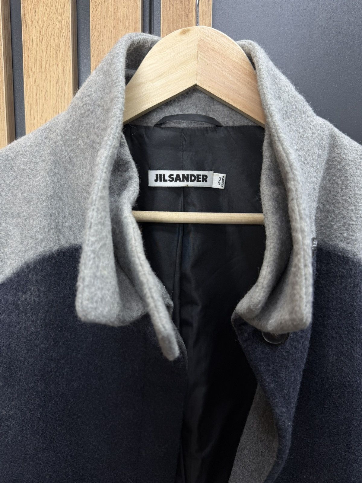 Jil Sander Jil Sander Women Wool Coat Grey Navy Colorblock Size 42 Size M / US 6-8 / IT 42-44 - 2 Thumbnail