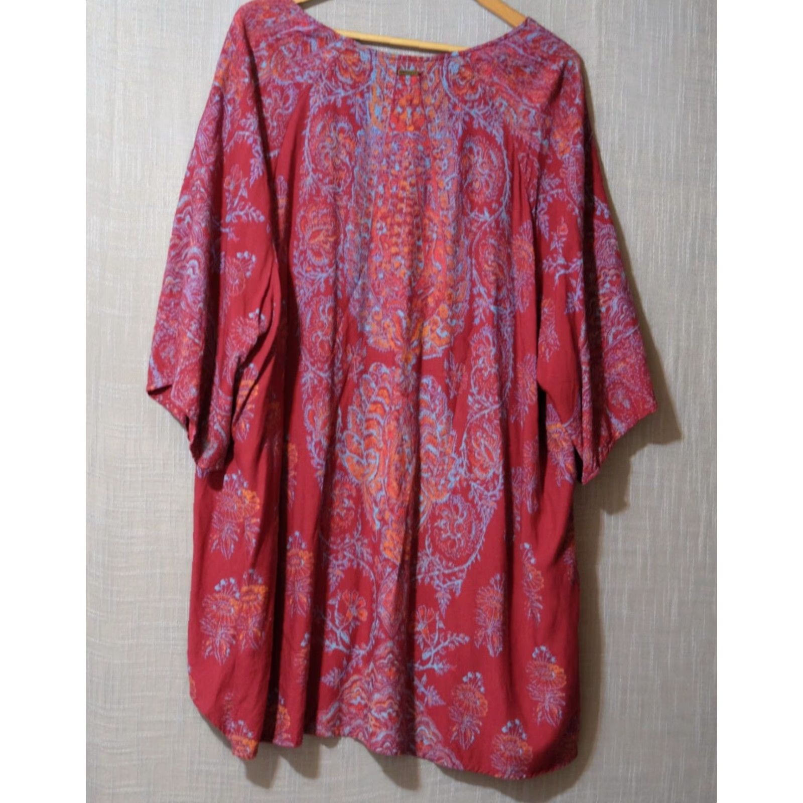 Billabong VINTAGE Billabong Kimono Floral Open Front Cardigan Dark Red Women's M #H55-37 Size M / US 6-8 / IT 42-44 - 4 Thumbnail