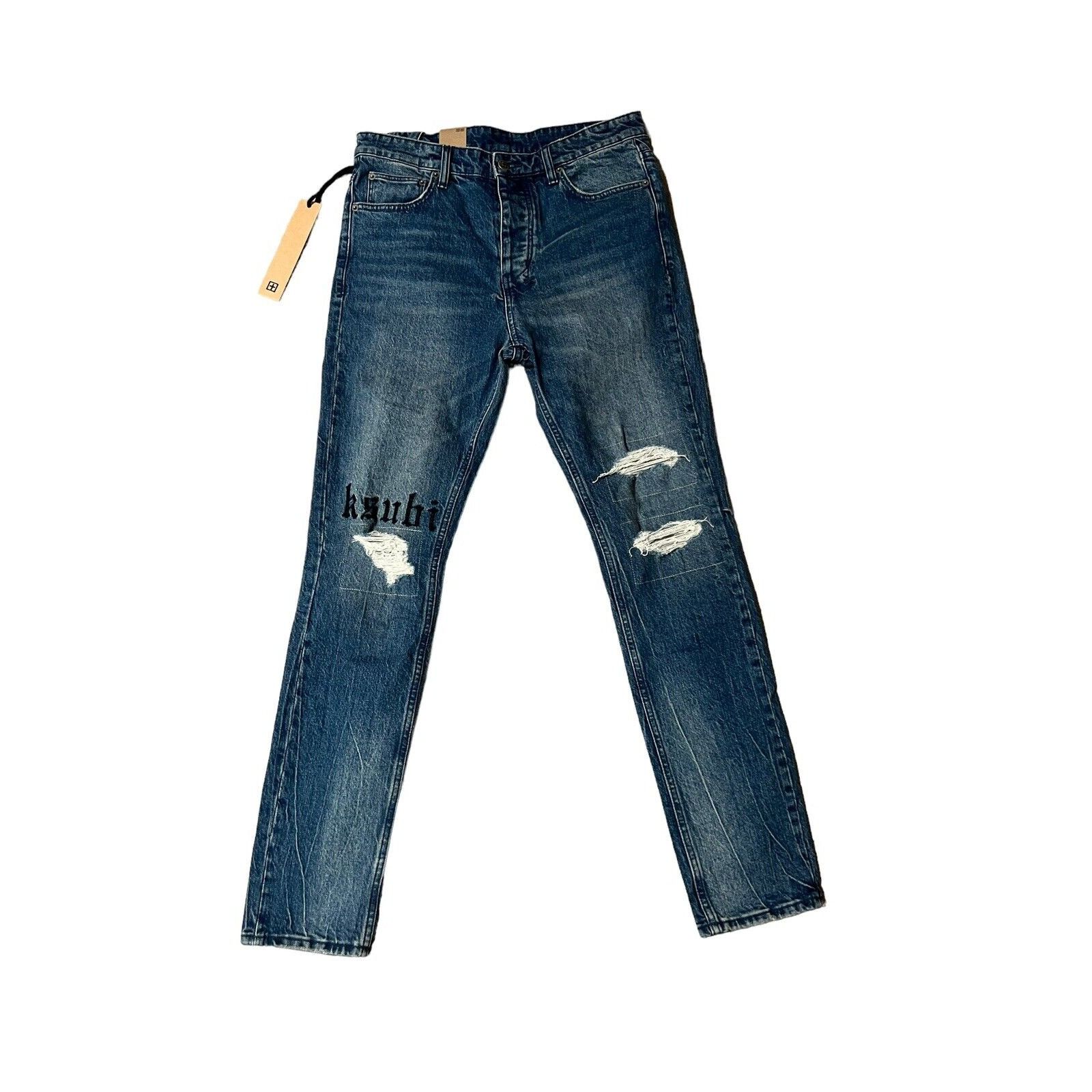 Ksubi Jeans Mens Chitch Slim Tapered Leg Blue Size 33/32
