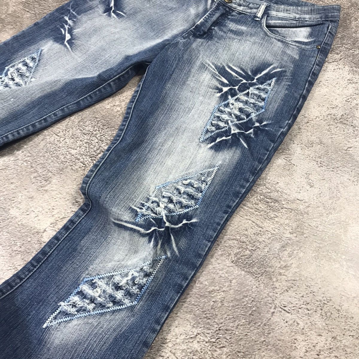 Vintage Vintage 90s Distressed Baggy Wide Leg Jeans Grunge Y2K 30 Size 30" / US 8 / IT 44 - 4 Thumbnail