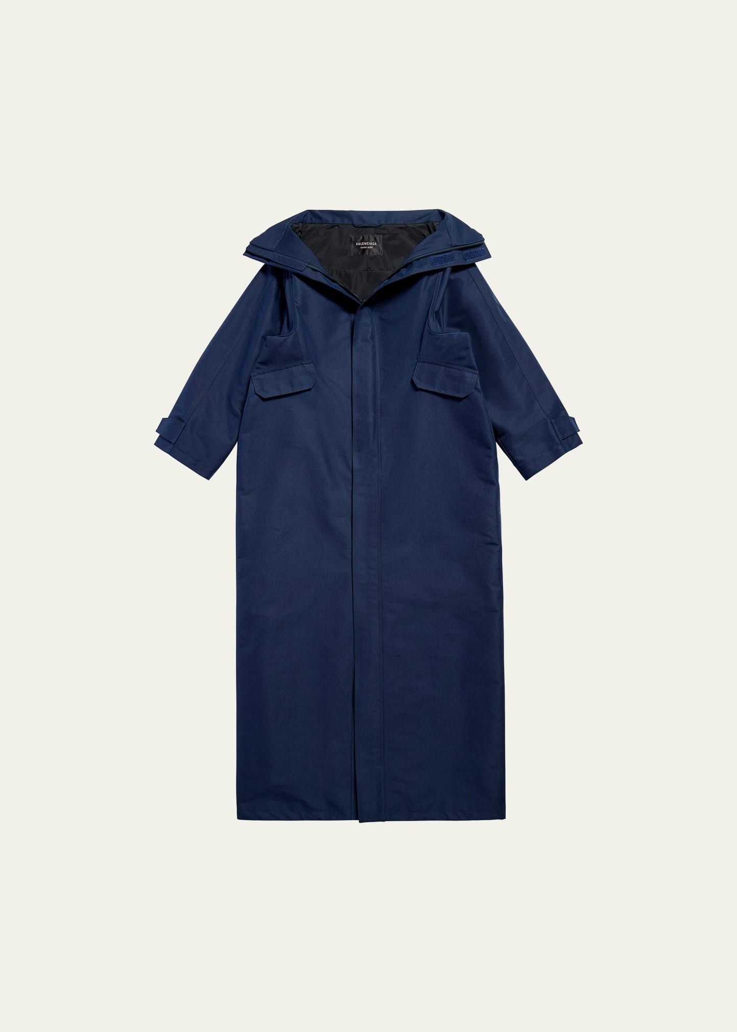 Balenciaga oc11z0825 Swing Maxi Parka in Blue Size XS / US 0-2 / IT 36-38 - 1 Thumbnail