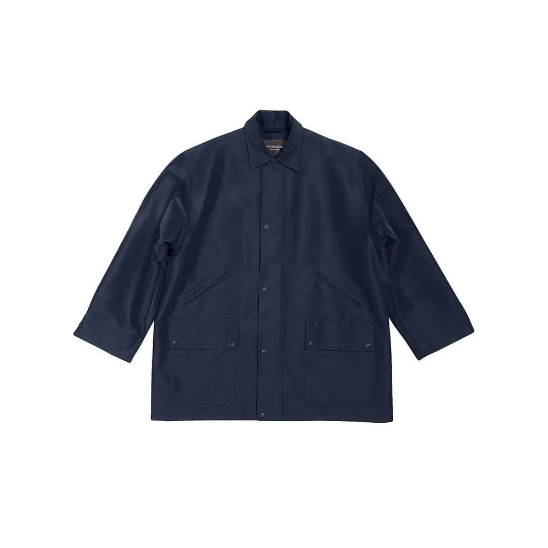 Balenciaga o1bcso1str1224 Blend Parka in Blue Size US M / EU 48-50 / 2 - 1 Thumbnail