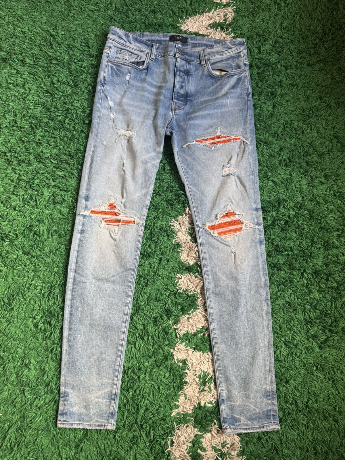 Amiri Amiri mx1 orange cracked patch Size US 36 / EU 52 - 1 Thumbnail