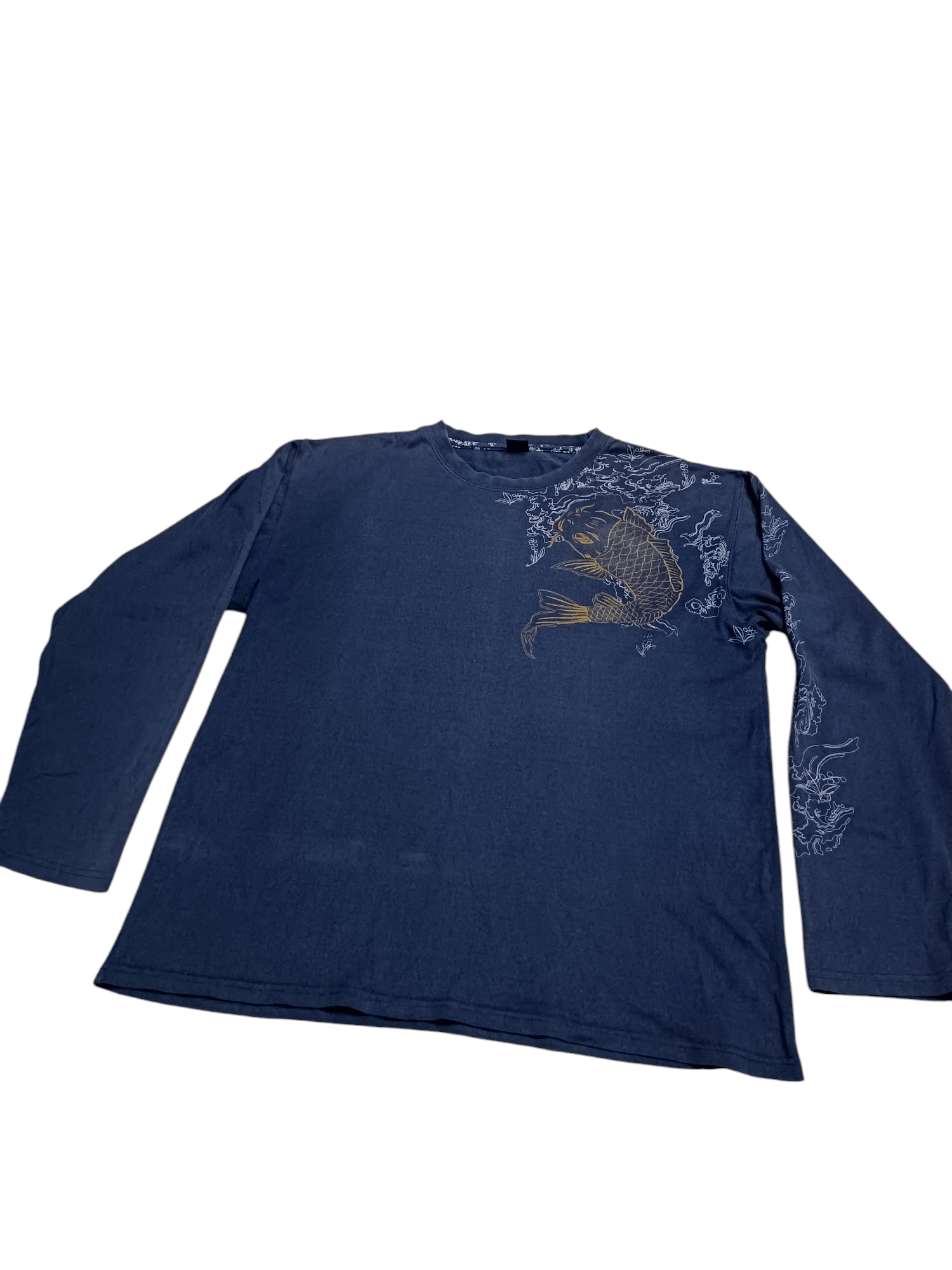 Japanese Brand Vintage Long Sleeve T Shirt Art Koi Fish Sukajan Size US XXL / EU 58 / 5 - 4 Thumbnail