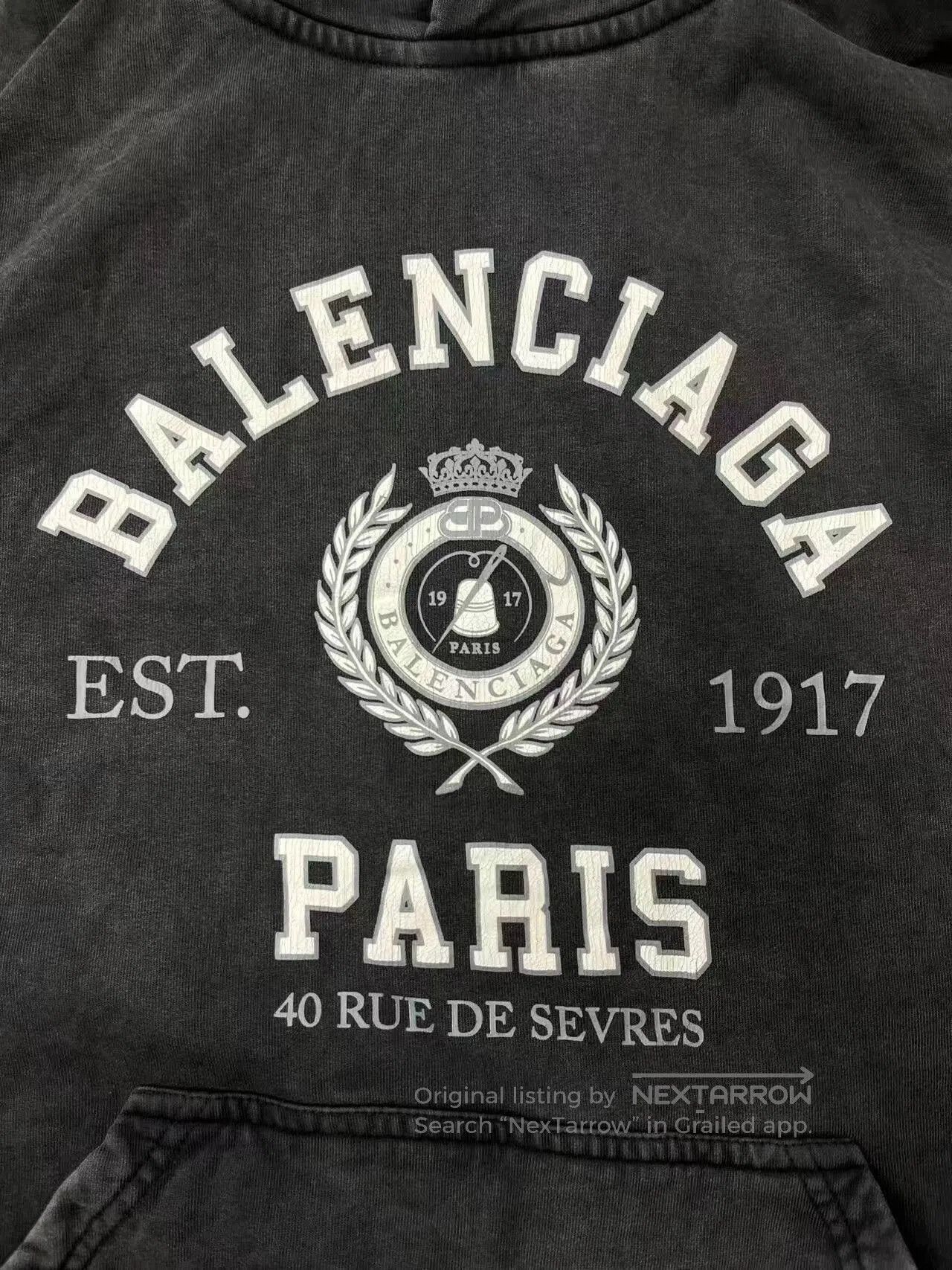 Balenciaga Balenciaga Logo Hoodie in Dark Gray. Size S / US 4 / IT 40 - 3 Thumbnail