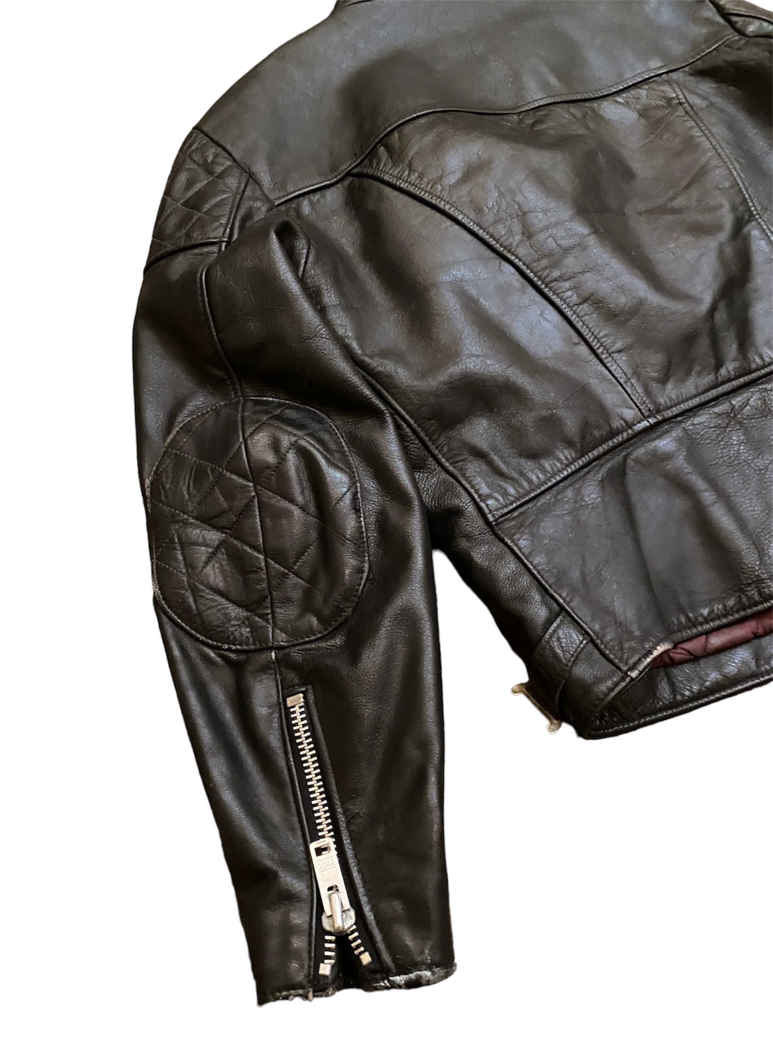 Vintage Rare Vintage UK 80s Wolf Leathers Biker Jacket Cafe Racer Size US L / EU 52-54 / 3 - 9 Thumbnail
