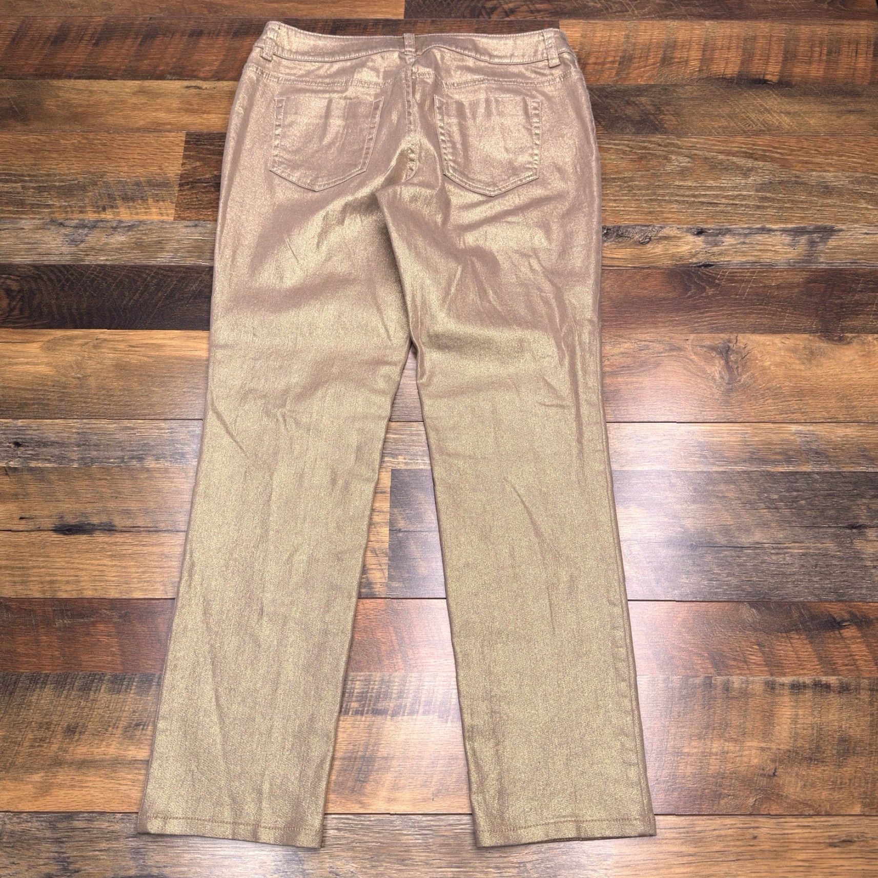 Vintage Chicos Jeans Women 0 Gold Mid Rise Stretch Ankle Regular 5-Pocket Denim Vintage No Metal Theme Size 25" / US 0 / IT 36 - 3 Thumbnail