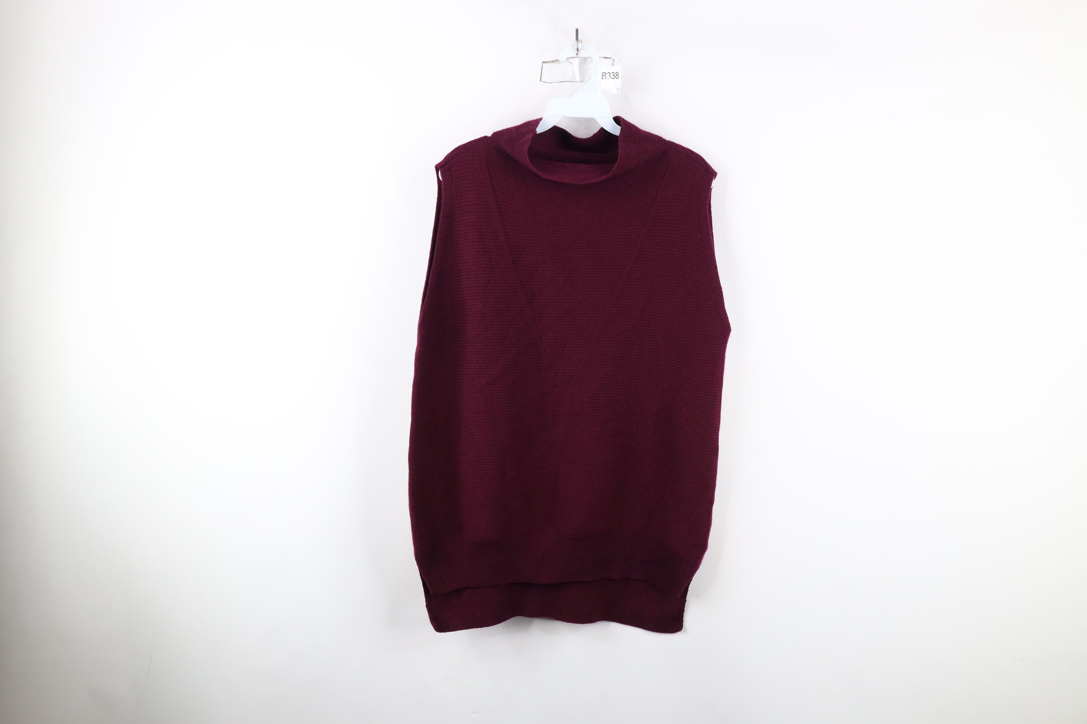 Vintage Vintage Y2K Babydoll Sleeveless Cashmere Ribbed Knit Sweater Size XXL / US 16-18 / IT 52-54 - 1 Thumbnail