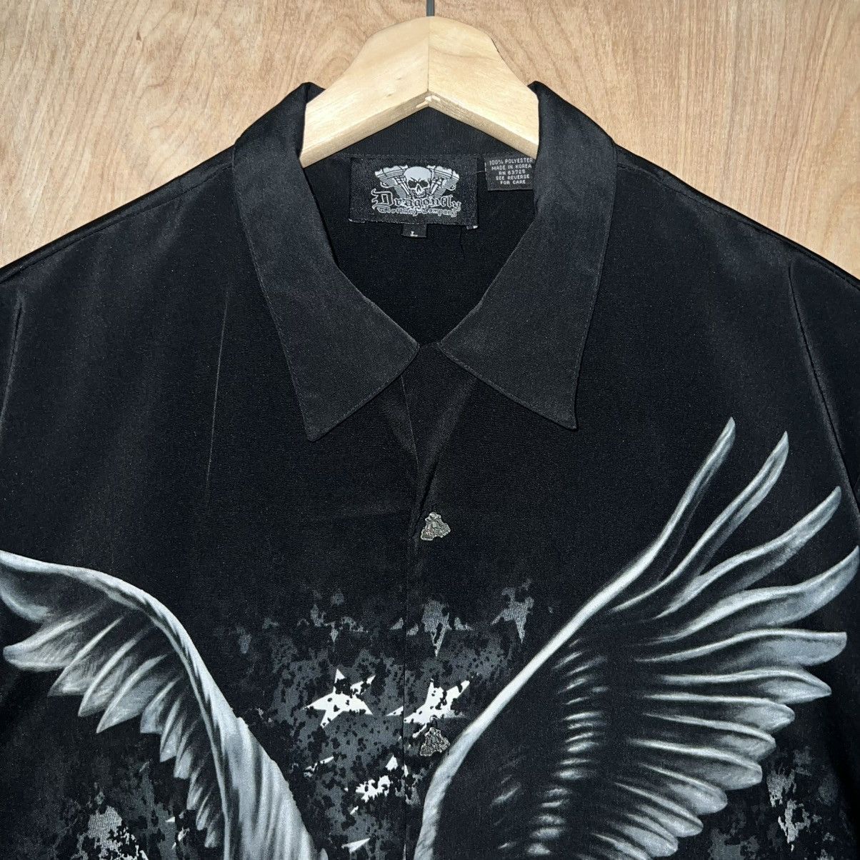 Dragonfly × Vintage VINTAGE 90s MEN'S DRAGONFLY EAGLE FREEDOM TO RIDE SHIRT Size US L / EU 52-54 / 3 - 3 Thumbnail