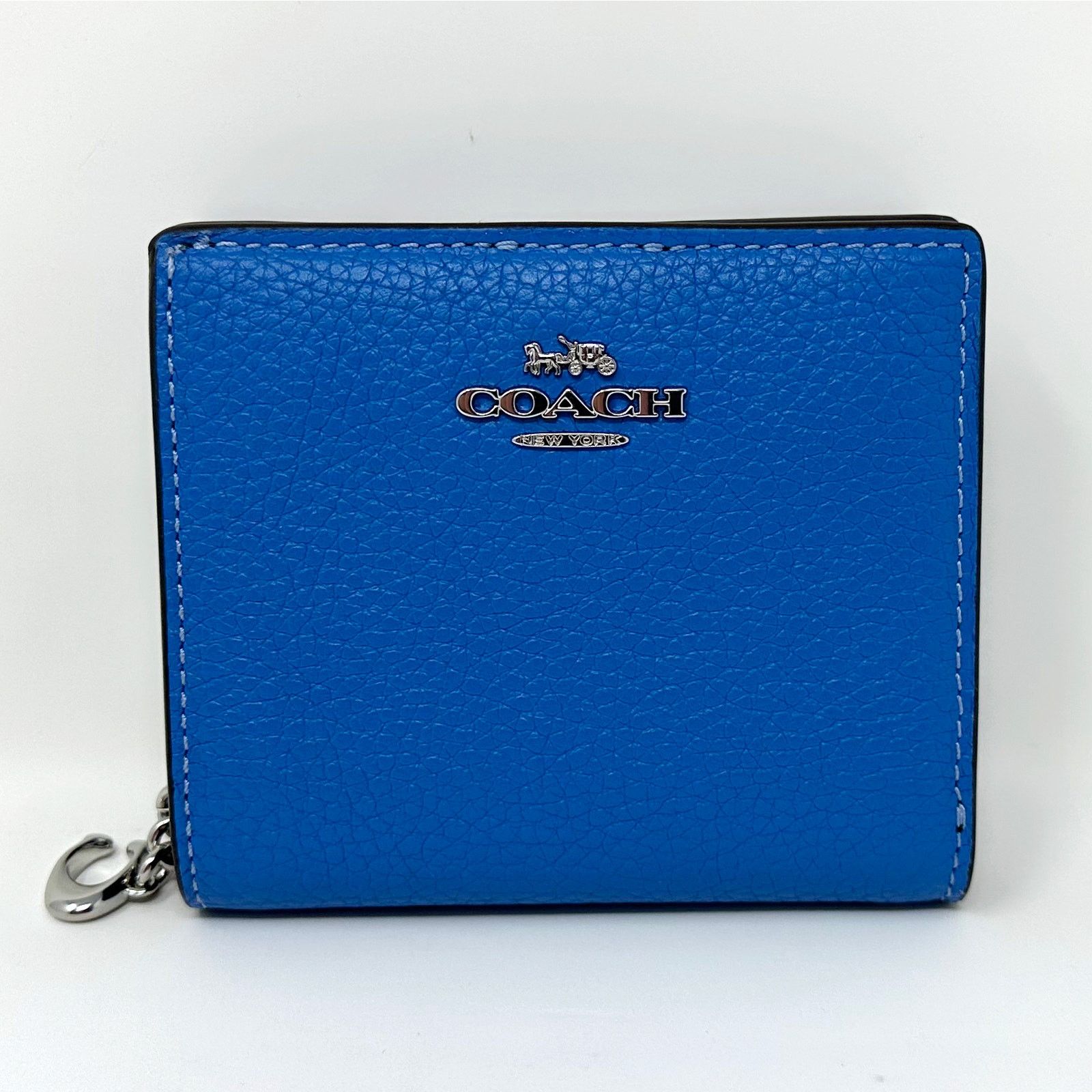 Coach Snap Wallet In Racer Blue Leather C2862, Women's