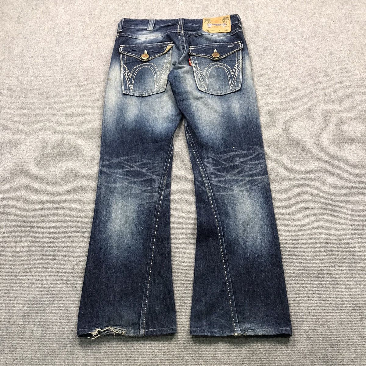 Edwin × Japanese Brand FLARE DENIM EDWIN BLUE FADED DISTRESSED PANTS Size US 30 / EU 46 - 8 Thumbnail