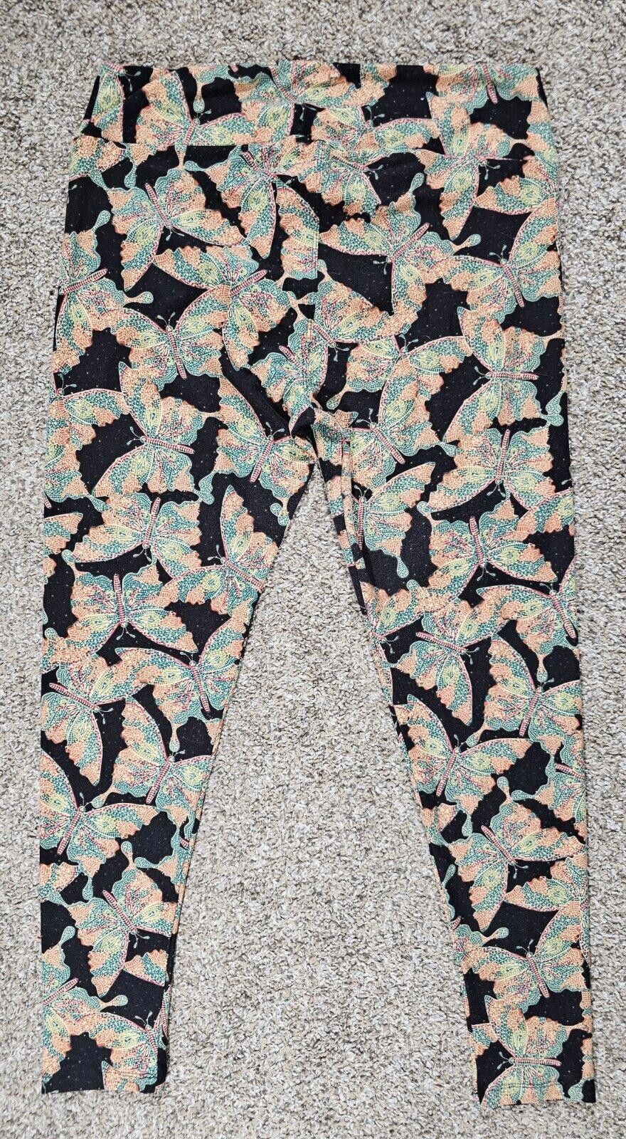 Designer LuLaRoe butterfly tall & curvy leggings Size 30" / US 8 / IT 44 - 4 Thumbnail
