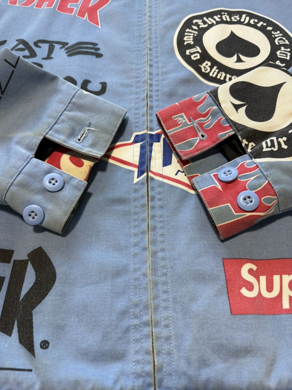 Supreme × Thrasher SS2016 Supreme Thrasher Work Zip Up Jacket Blue Size US L / EU 52-54 / 3 - 8 Thumbnail