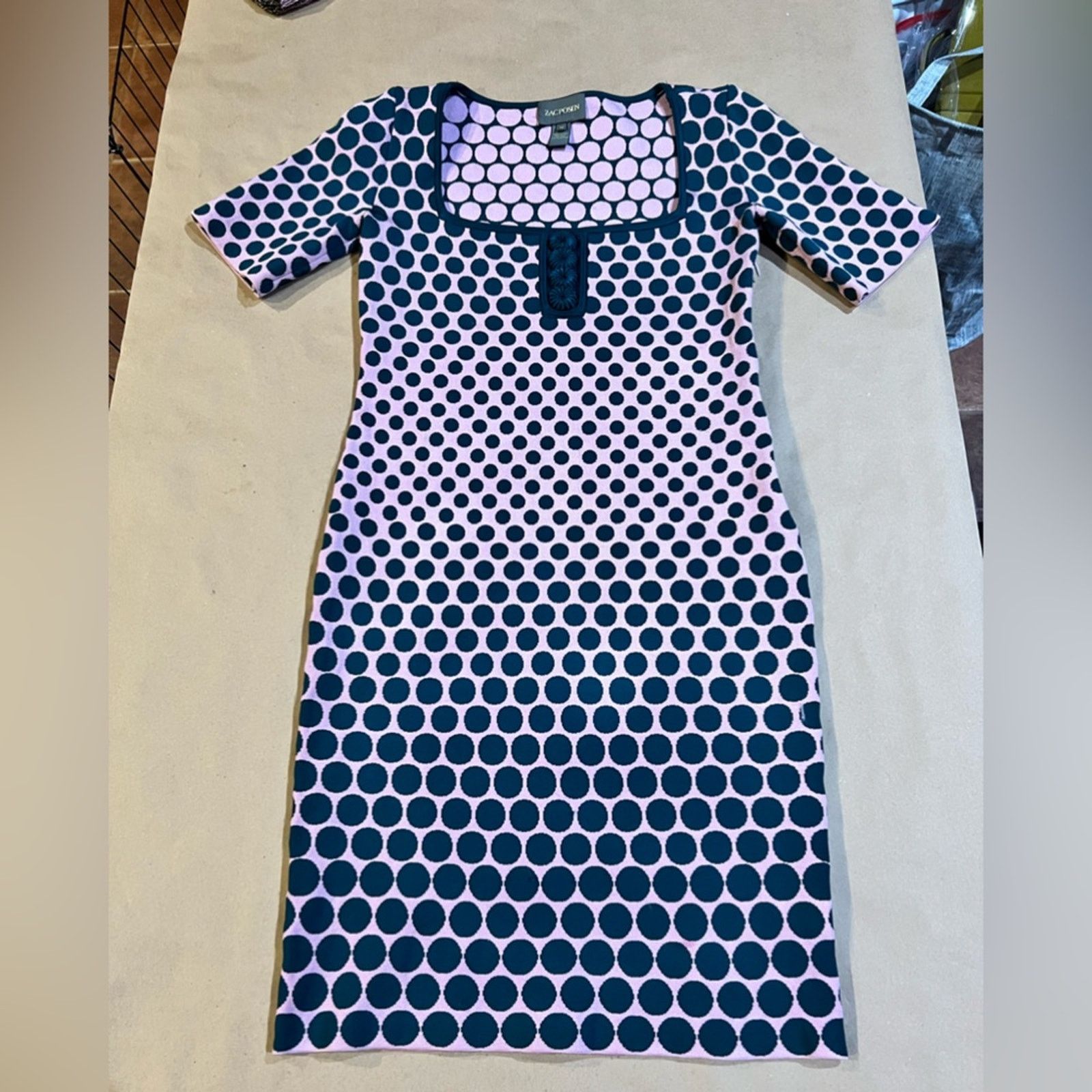 Zac Posen Zac Posen Polka Dot Knit Dress Size Medium Pink Green Size M / US 6-8 / IT 42-44 - 13 Thumbnail