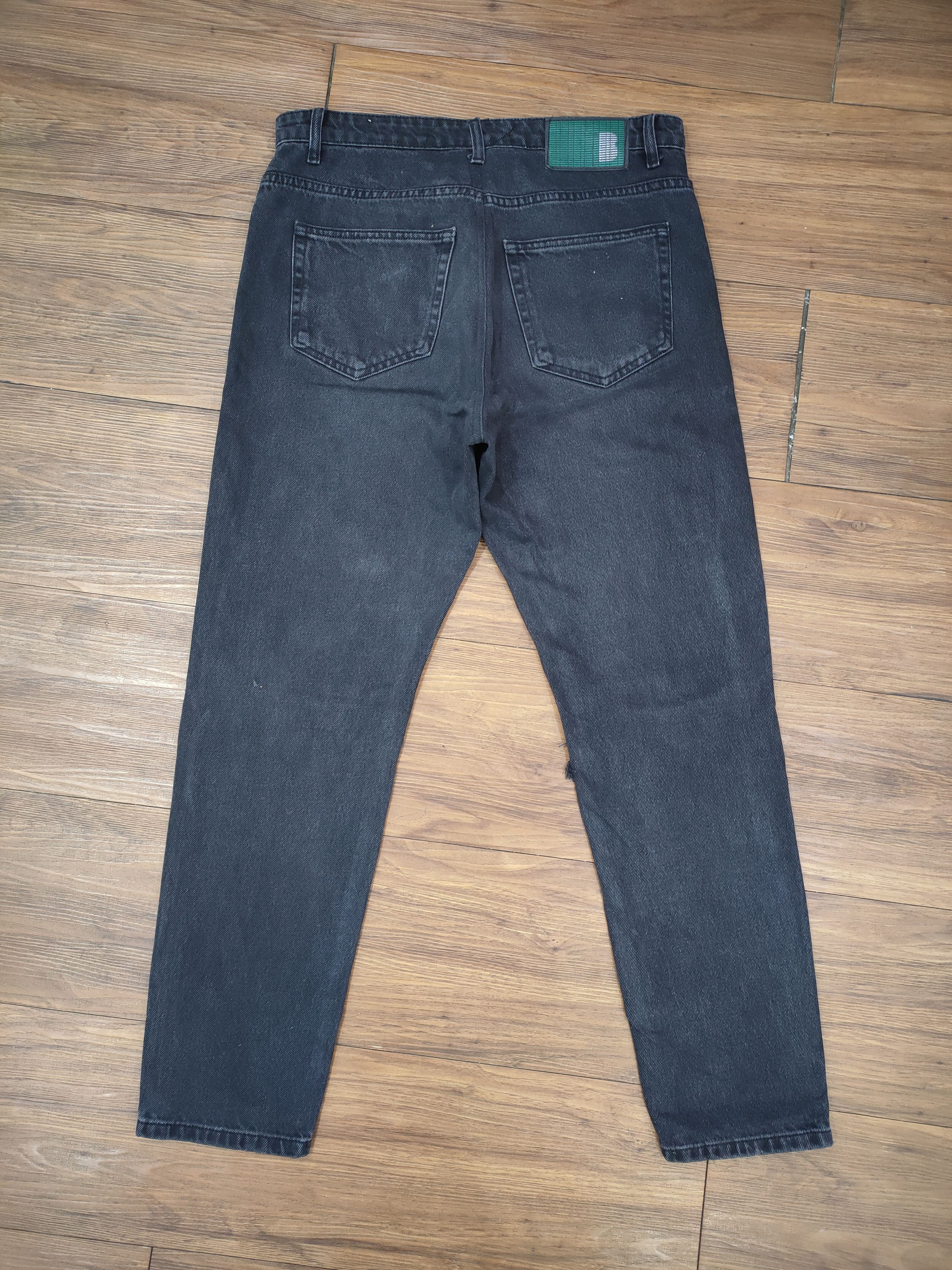 Bershka VINTAGE BERSHKA FADED BLACK RIPPED DENIM JEANS PANTS Size US 34 / EU 50 - 9 Thumbnail