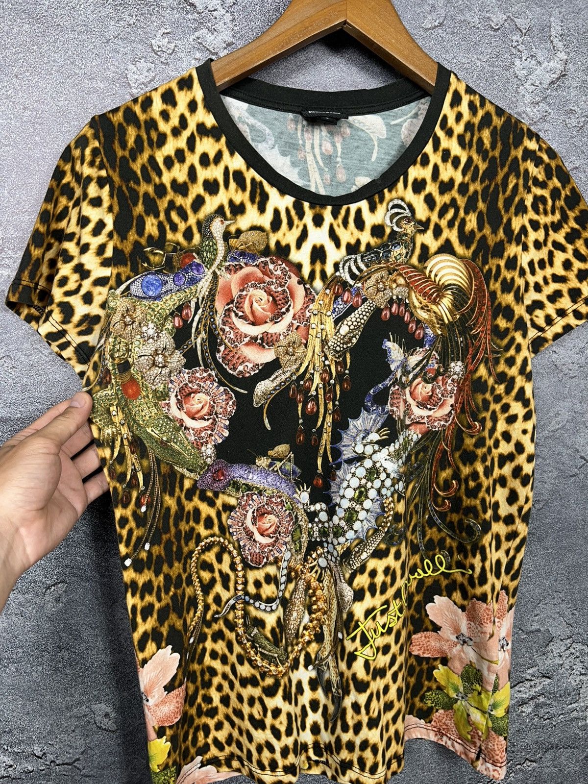 Just Cavalli Vintage Just Cavalli Leopand/Floral Print T-shirt Tee Size S / US 4 / IT 40 - 3 Thumbnail