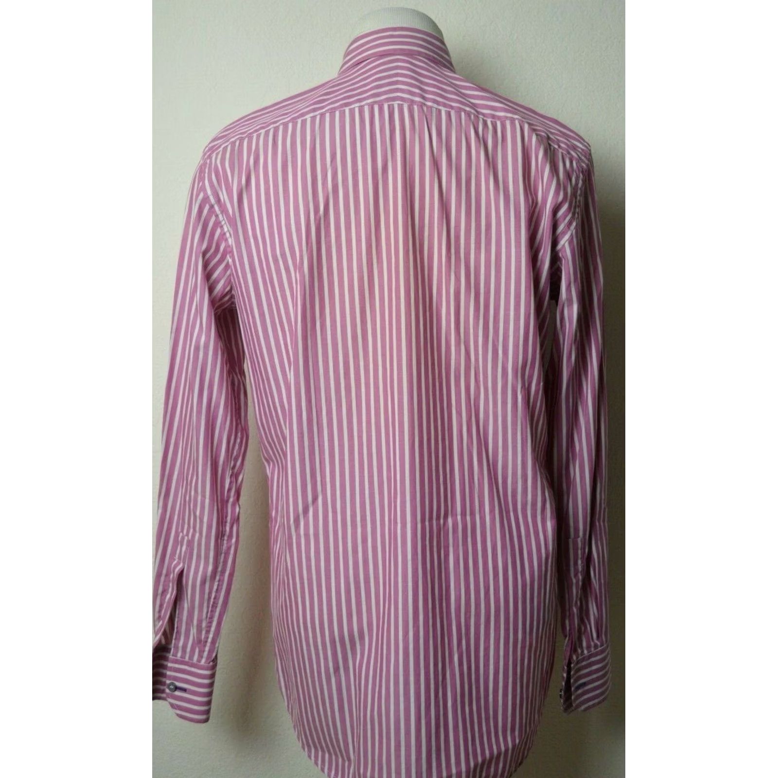 Paul Smith Paul Smith Shirt Mens Size XL Pink White Striped Button Front Italy 16.5/42 Size US XL / EU 56 / 4 - 2 Thumbnail