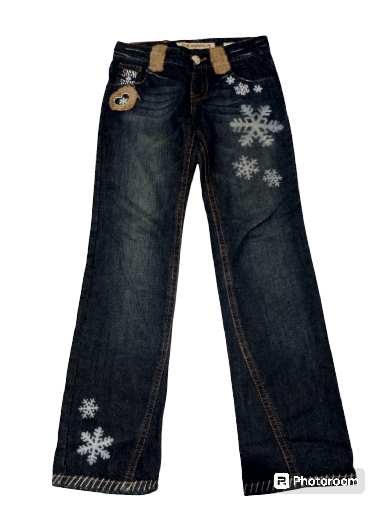 Hysteric Glamour Vintage Blue Moon blue fur pocket snow surf denim jeans Size US 31 - 1 Thumbnail